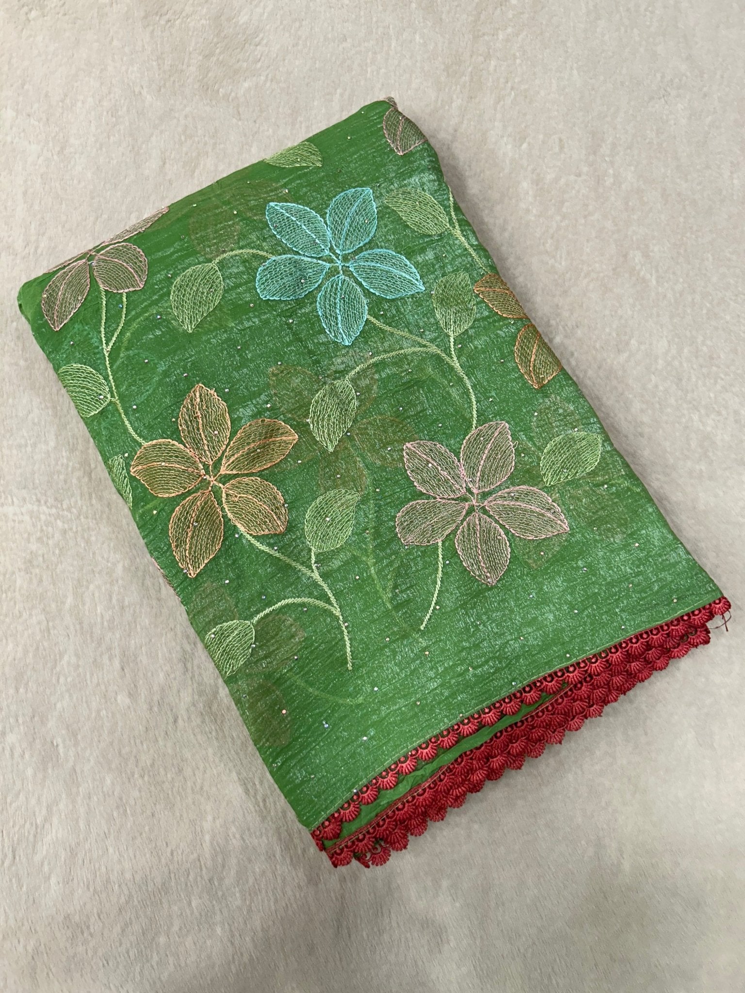 Premium Crush Organza Saree - Kanjeevaram Silk Mandir