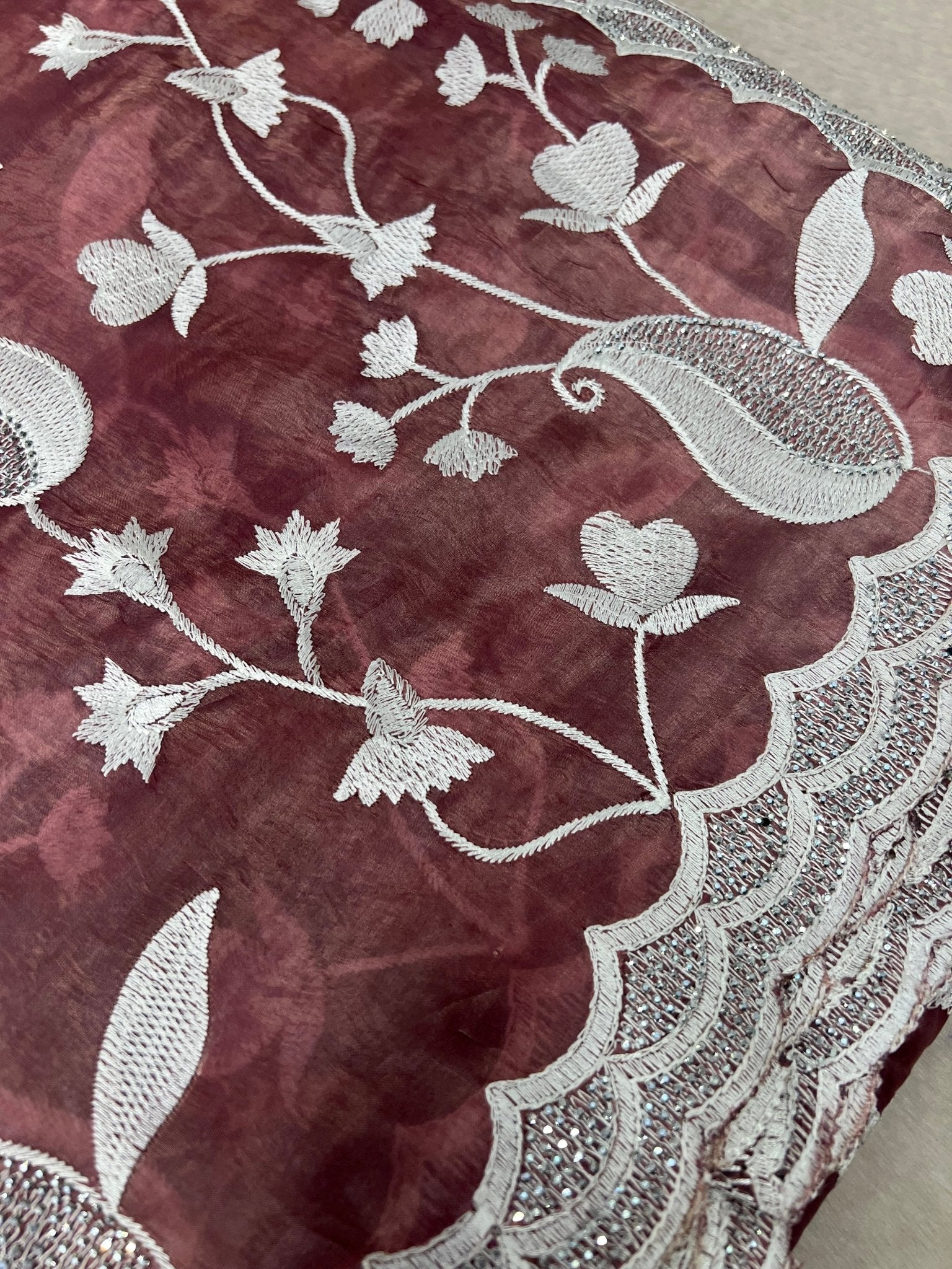 Premium Crush Organza Saree - Kanjeevaram Silk Mandir