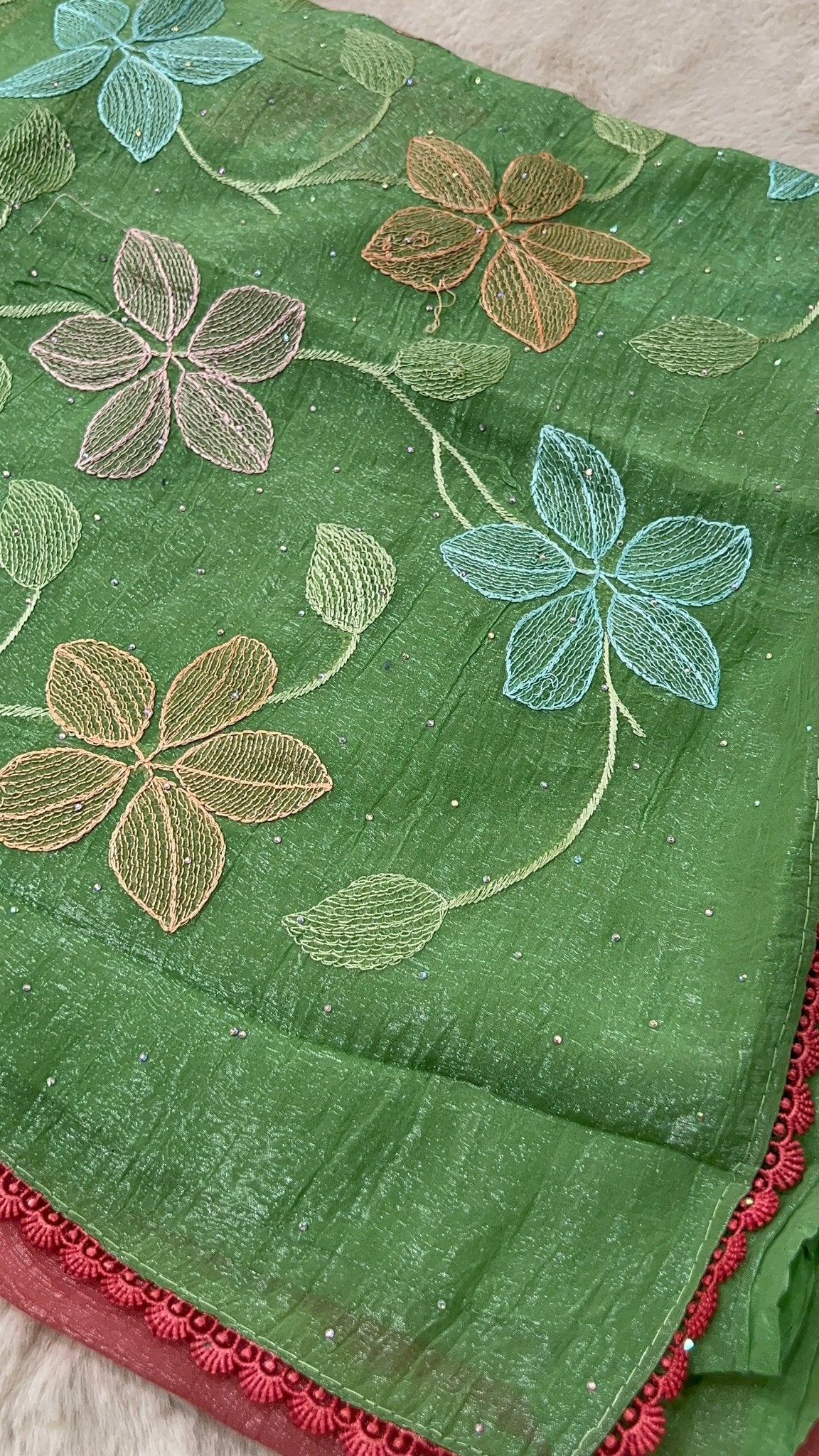 Premium Crush Organza Saree - Kanjeevaram Silk Mandir