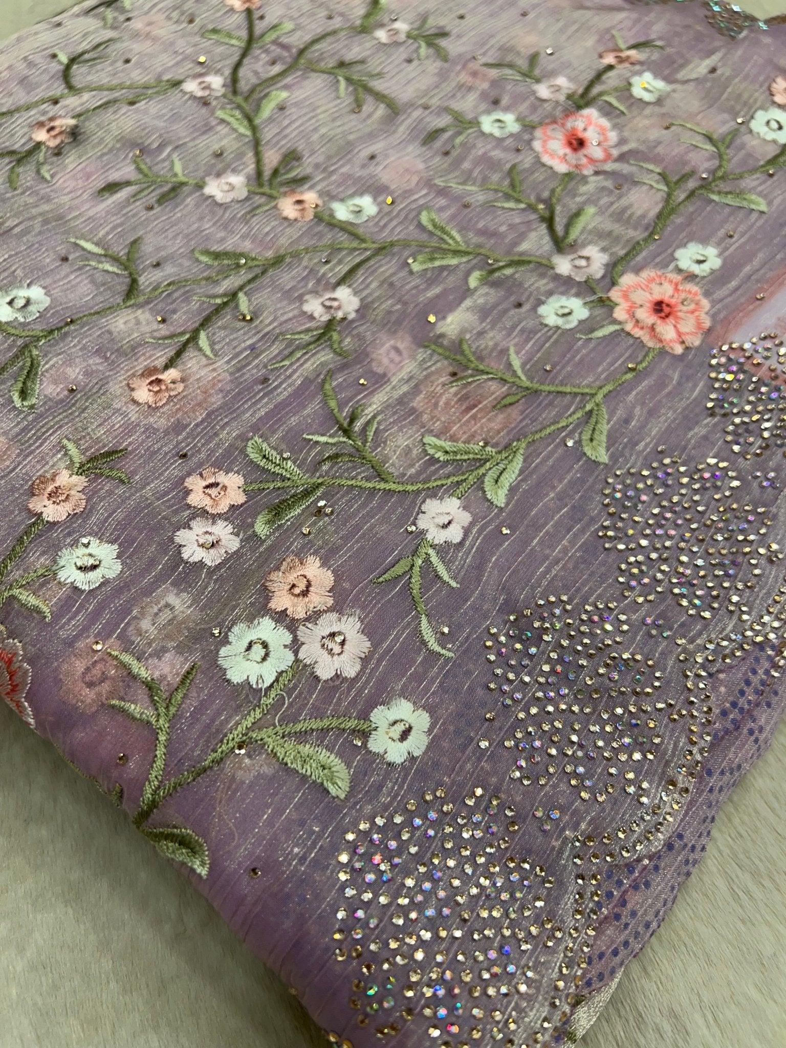 Premium crush organza saree - Kanjeevaram Silk Mandir