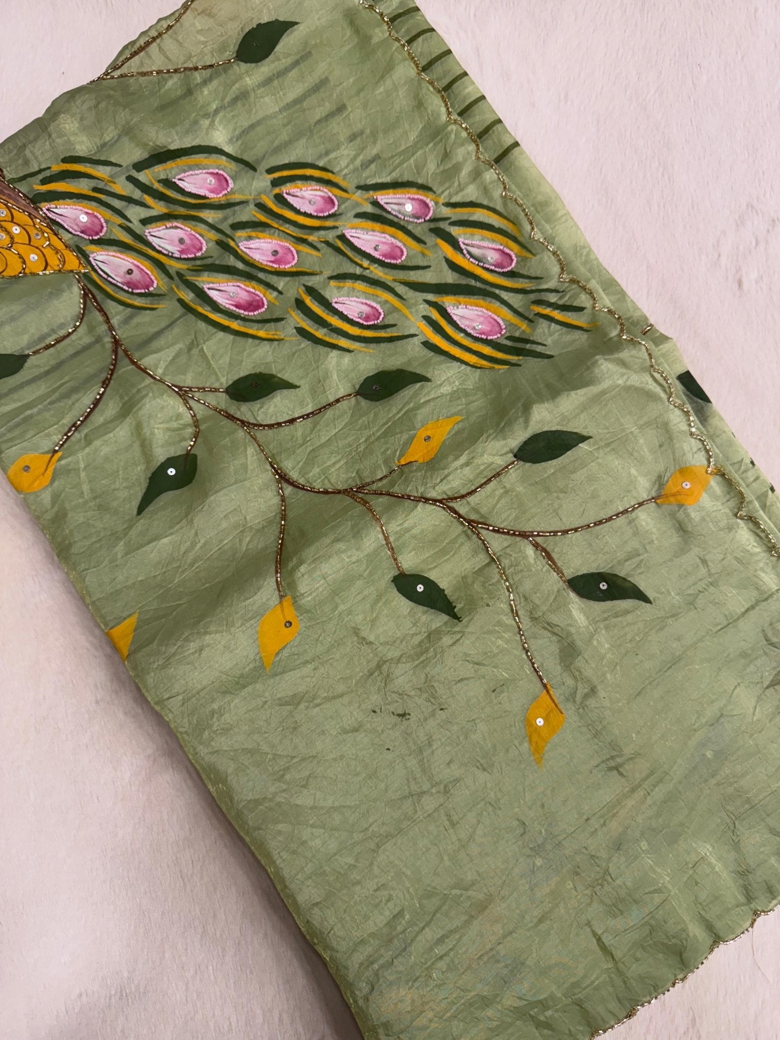 Premium Crush Organza Saree - Kanjeevaram Silk Mandir