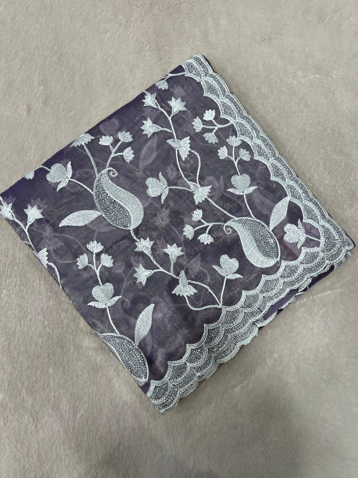 Premium Crush Organza Saree - Kanjeevaram Silk Mandir