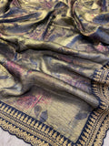 Premium Crush Organza Saree💙 - Kanjeevaram Silk Mandir