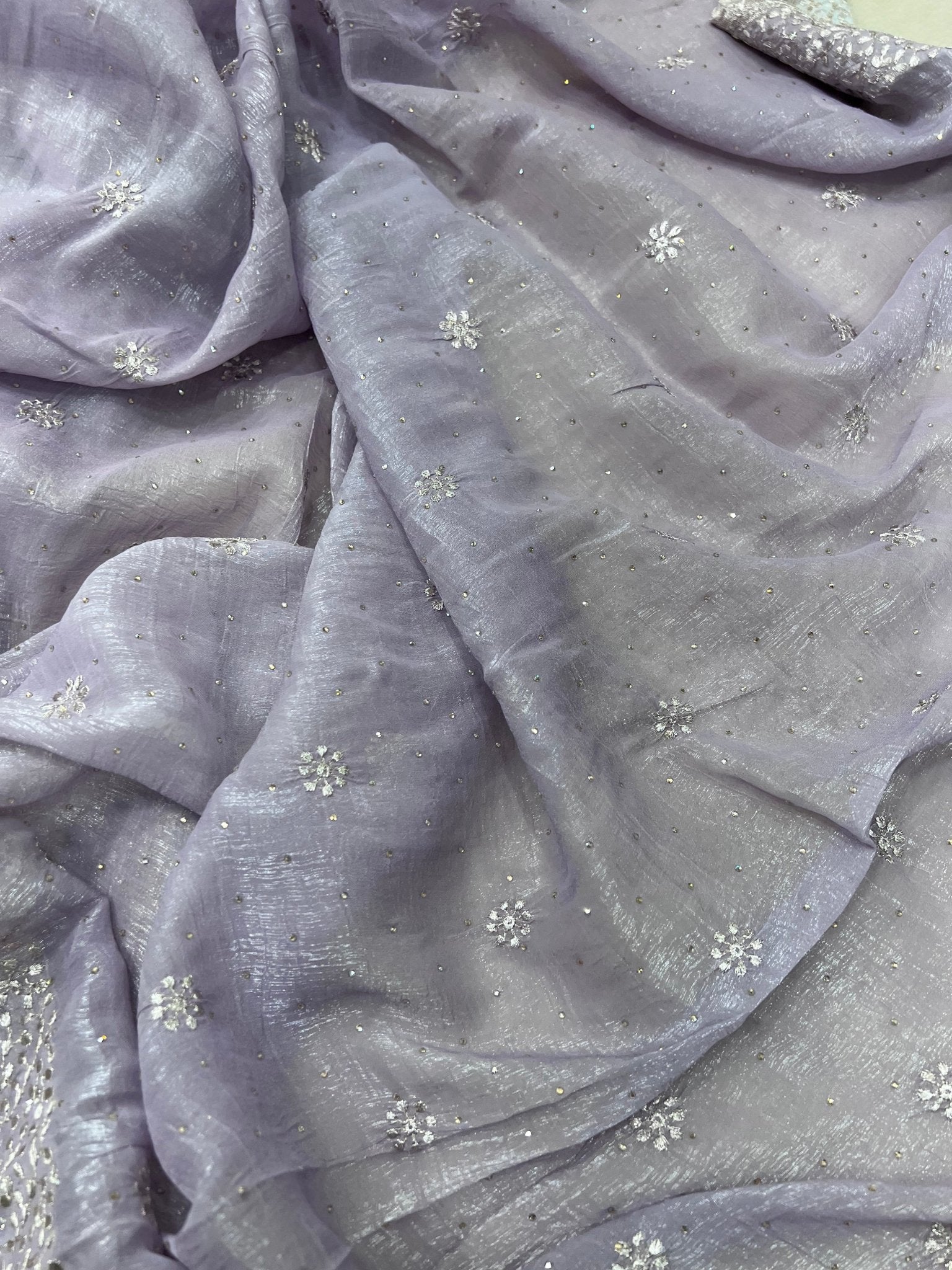 Premium Crush Organza Saree 💜 - Kanjeevaram Silk Mandir