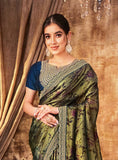 Premium Crush Organza Saree - Kanjeevaram Silk Mandir
