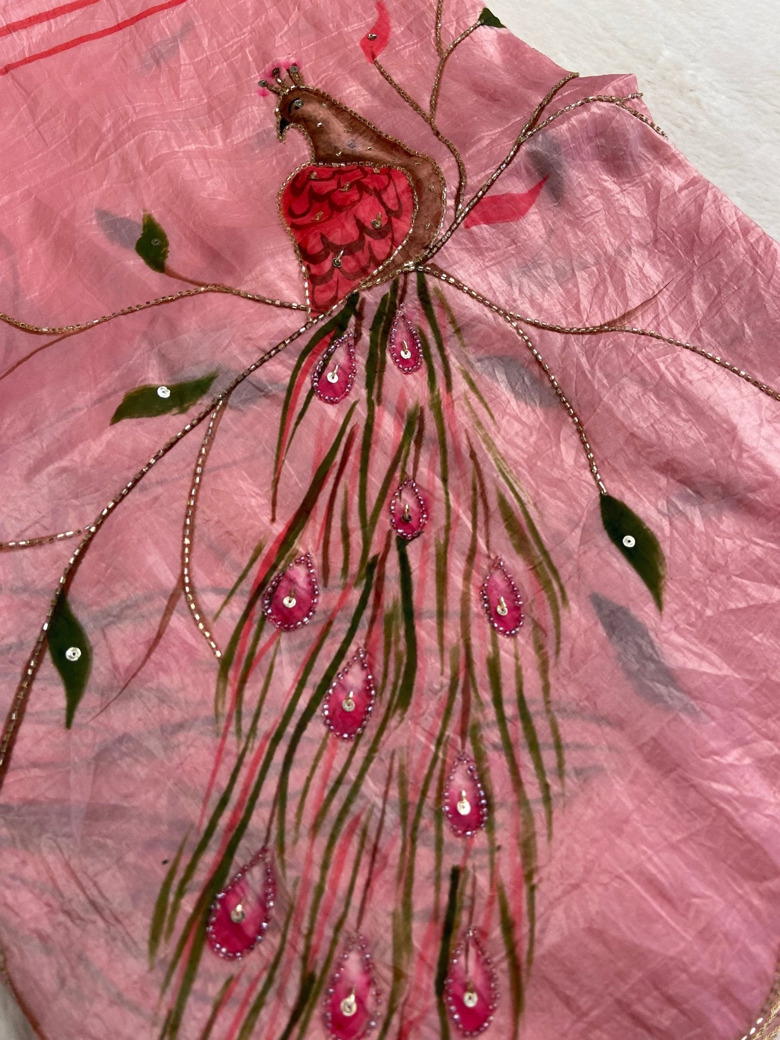 Premium Crush Organza Saree - Kanjeevaram Silk Mandir