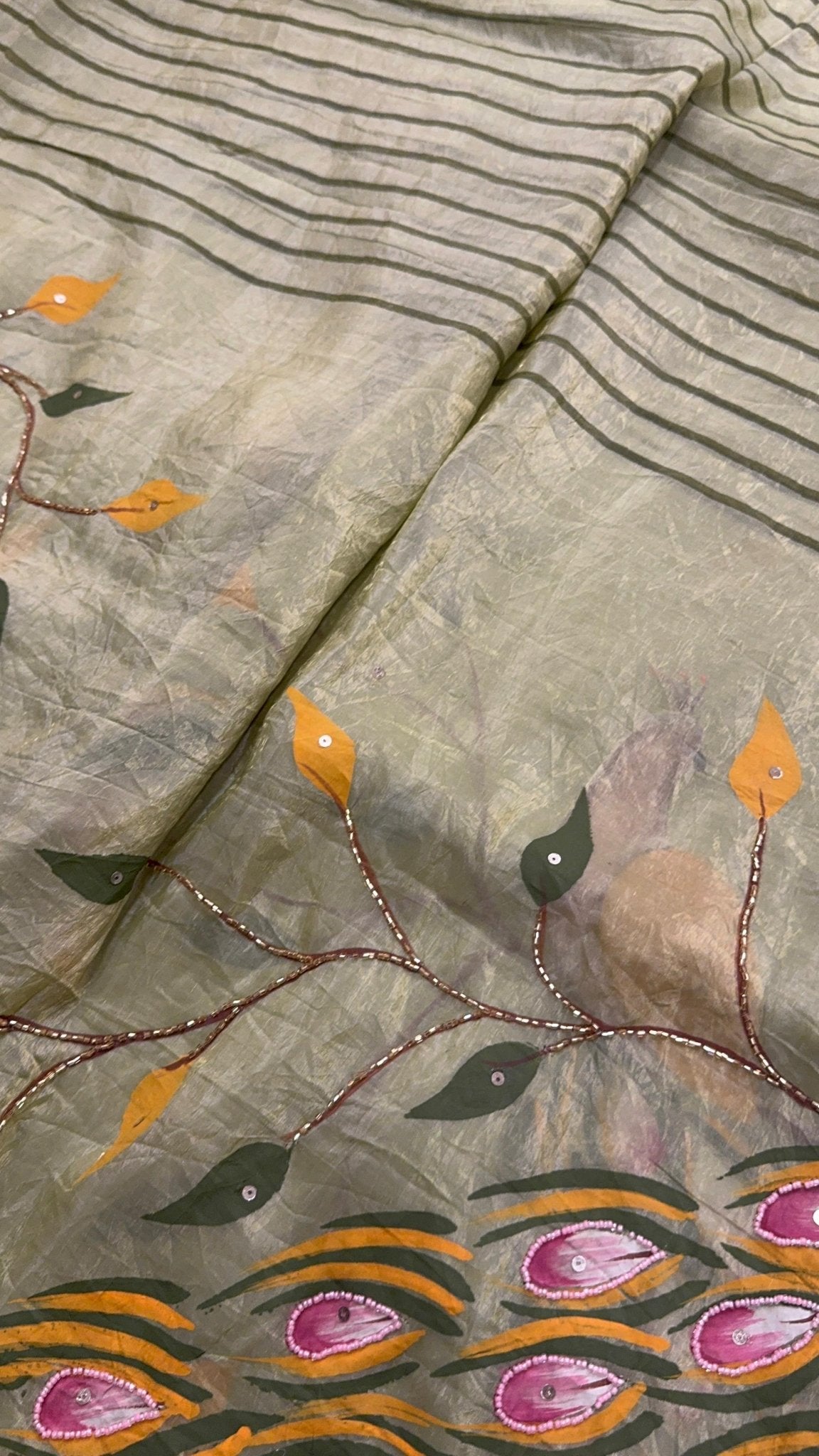 Premium Crush Organza Saree - Kanjeevaram Silk Mandir