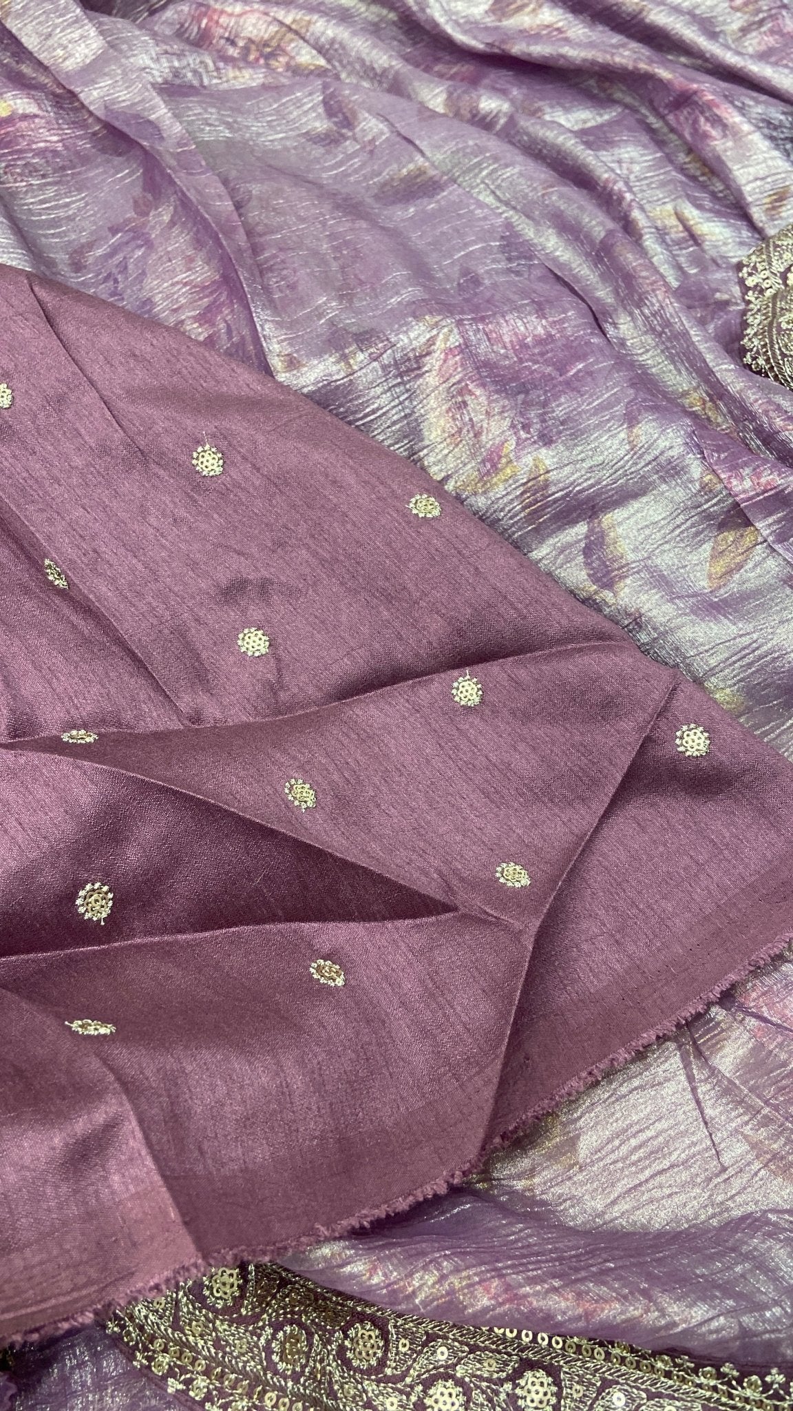Premium Crush Organza Saree - Kanjeevaram Silk Mandir