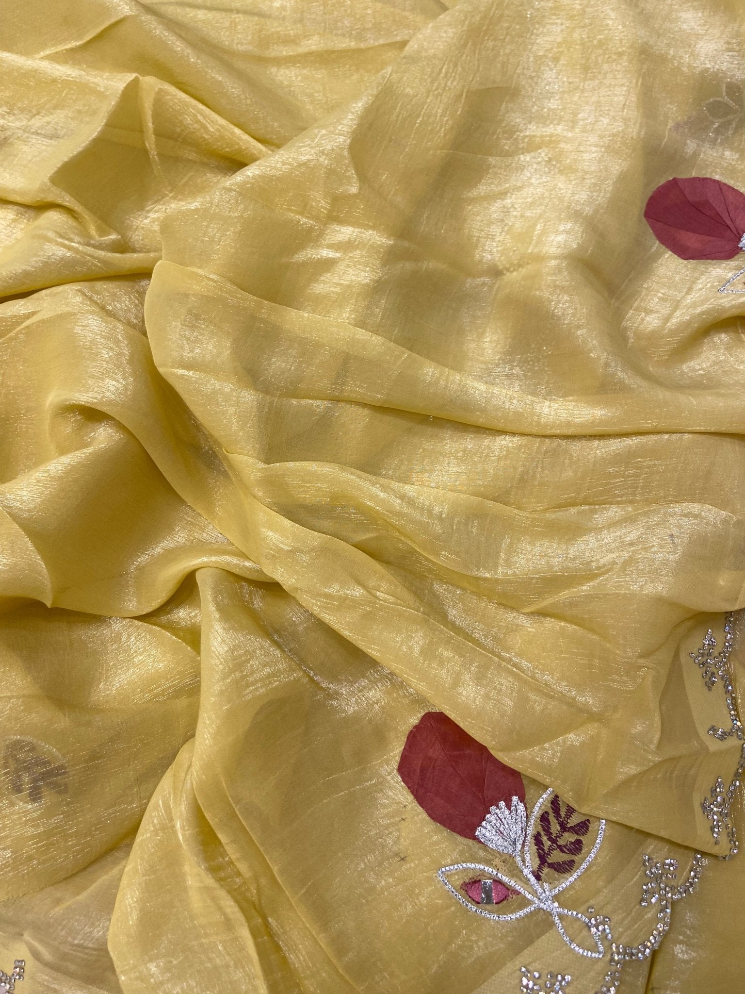 Premium Crush Organza Saree - Kanjeevaram Silk Mandir
