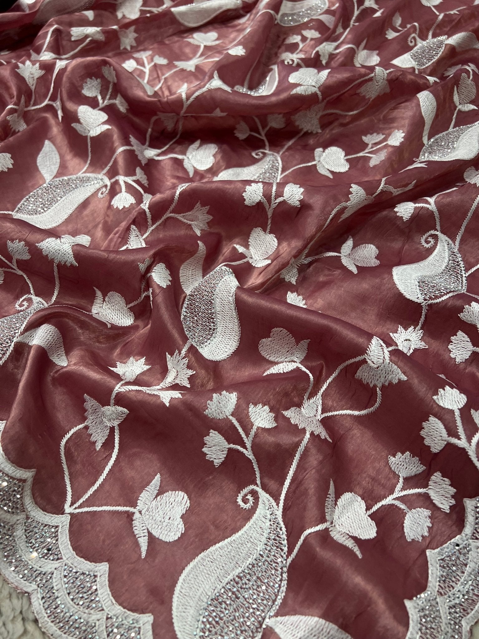 Premium Crush Organza Saree - Kanjeevaram Silk Mandir