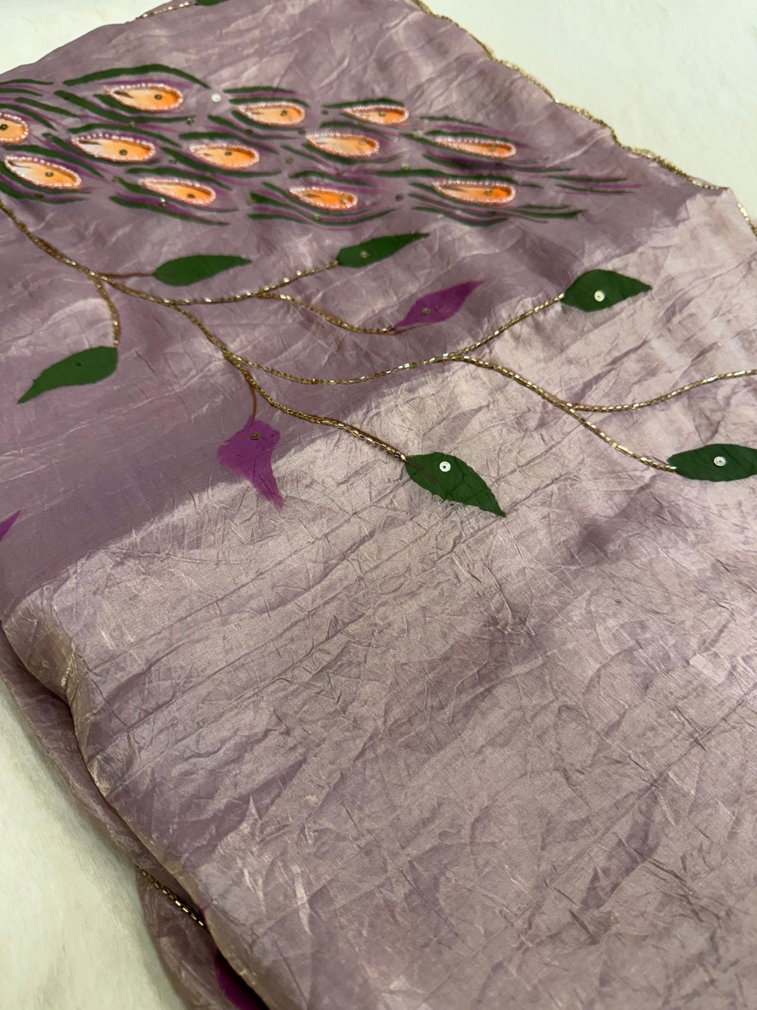 Premium Crush Organza Saree - Kanjeevaram Silk Mandir