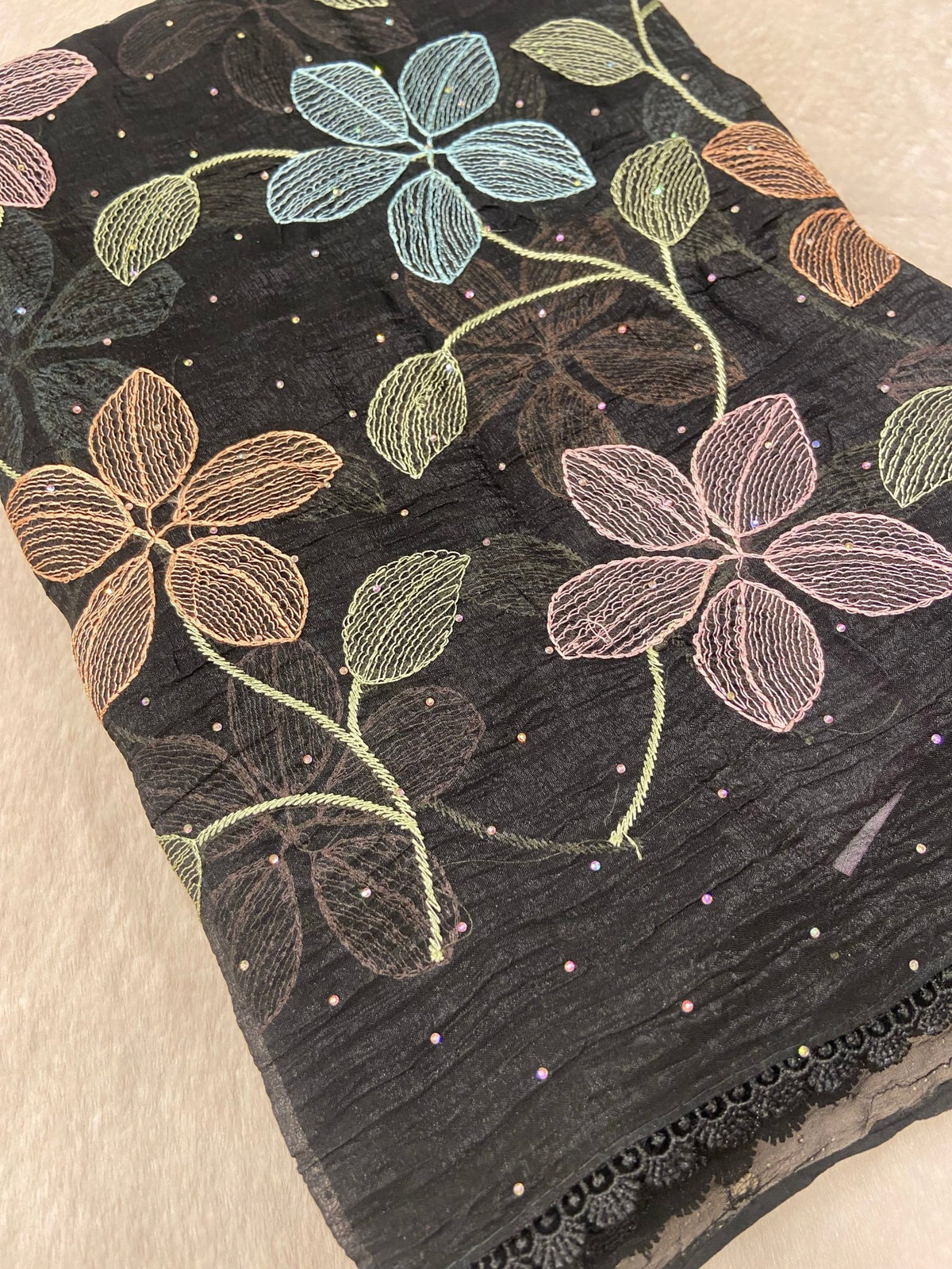 Premium Crush Organza Saree - Kanjeevaram Silk Mandir