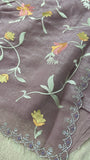 Premium Crush Organza Saree (Lavender) - Kanjeevaram Silk Mandir