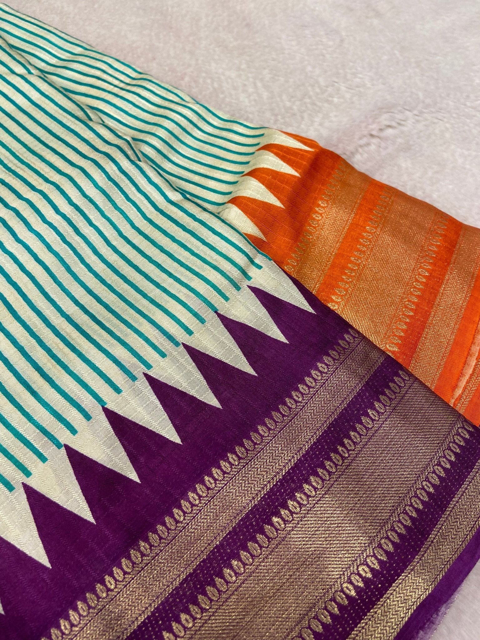 Premium Dola With Ganga Jamuna Border Saree - Kanjeevaram Silk Mandir