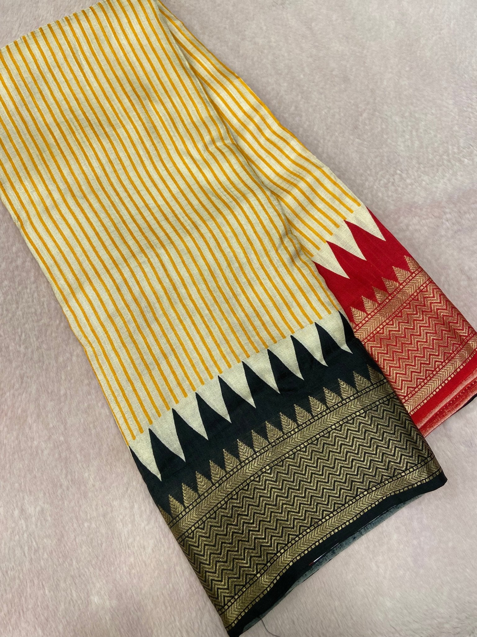 Premium Dola With Ganga Jamuna Border Saree - Kanjeevaram Silk Mandir