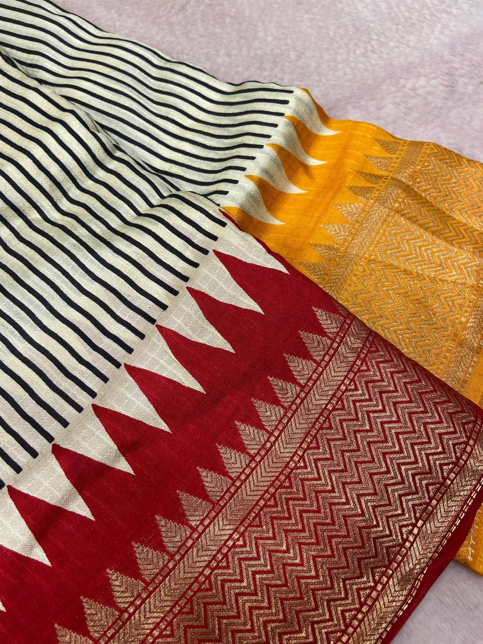 Premium Dola With Ganga Jamuna Border Saree - Kanjeevaram Silk Mandir