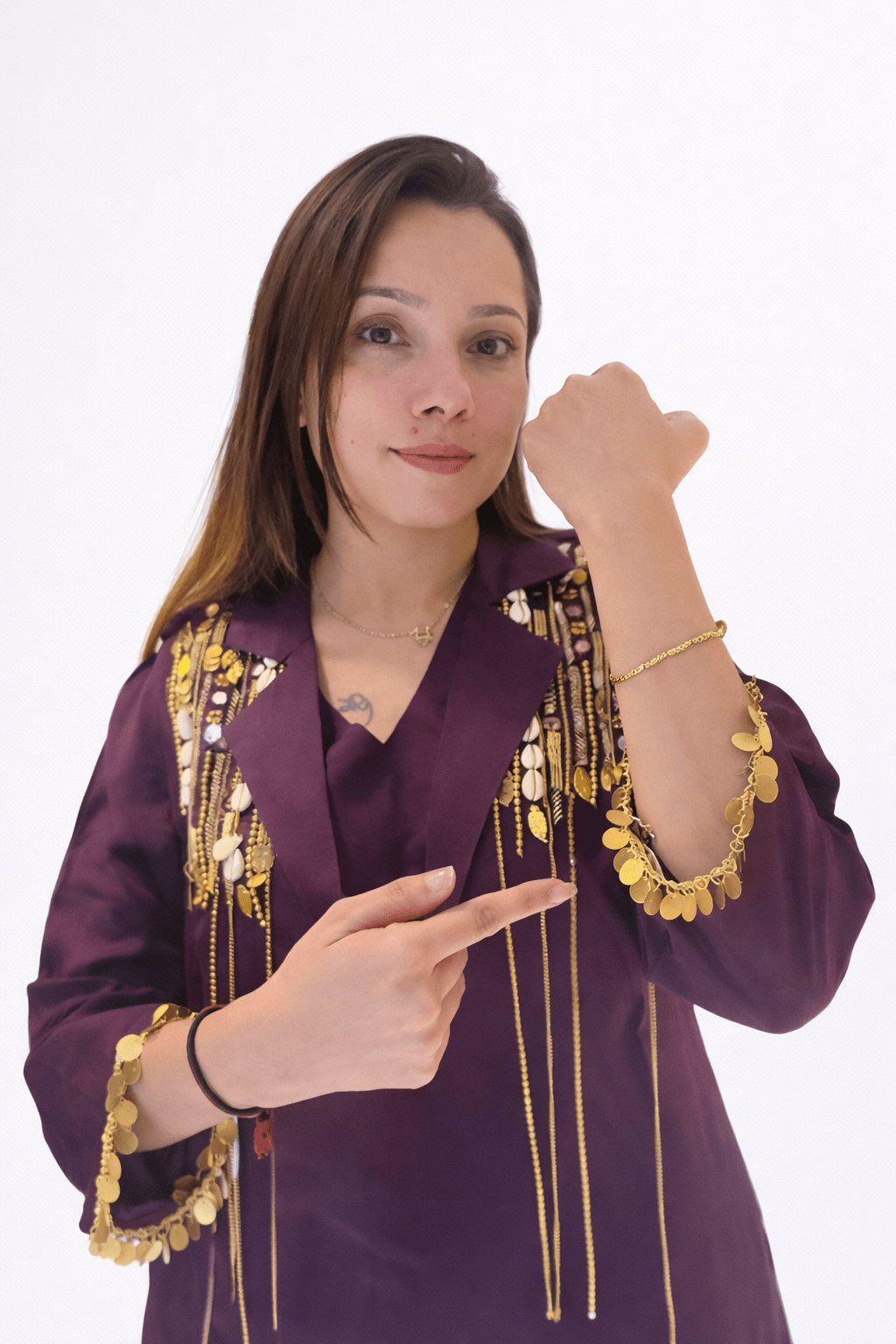 Premium Farsi dress with detachable cape - Kanjeevaram Silk Mandir