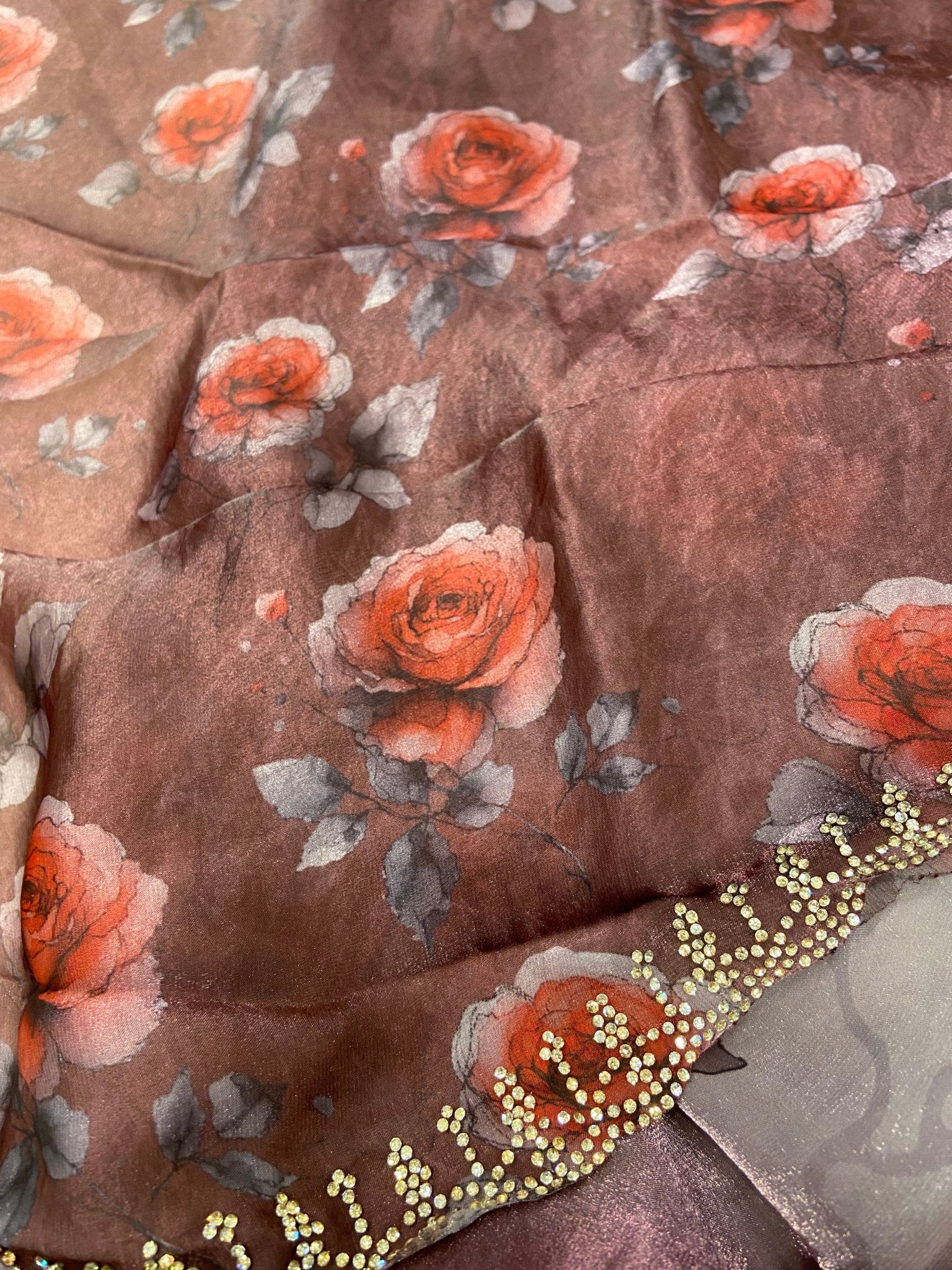 Premium Fendicrush saree - Kanjeevaram Silk Mandir