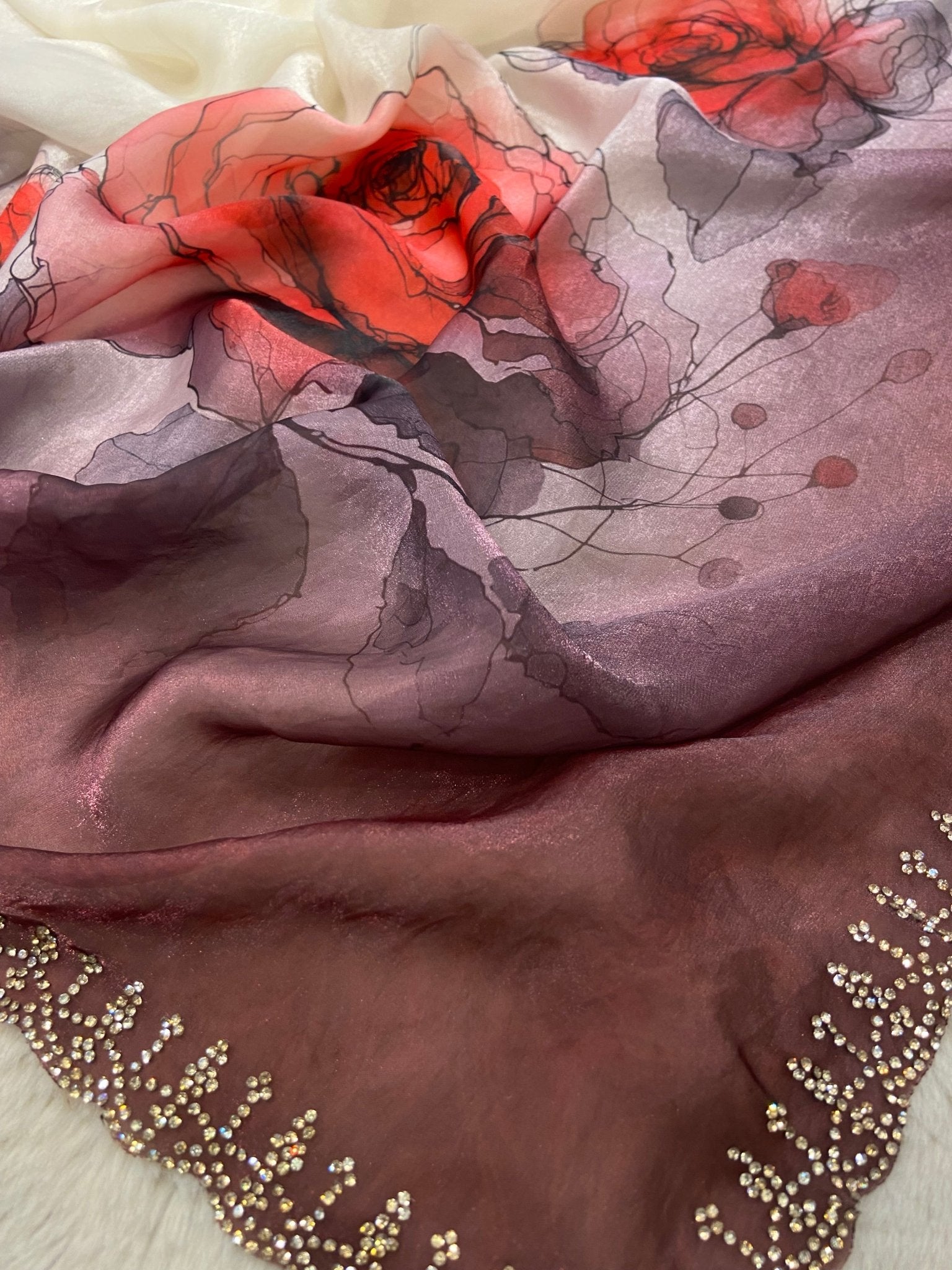 Premium Fendicrush saree - Kanjeevaram Silk Mandir