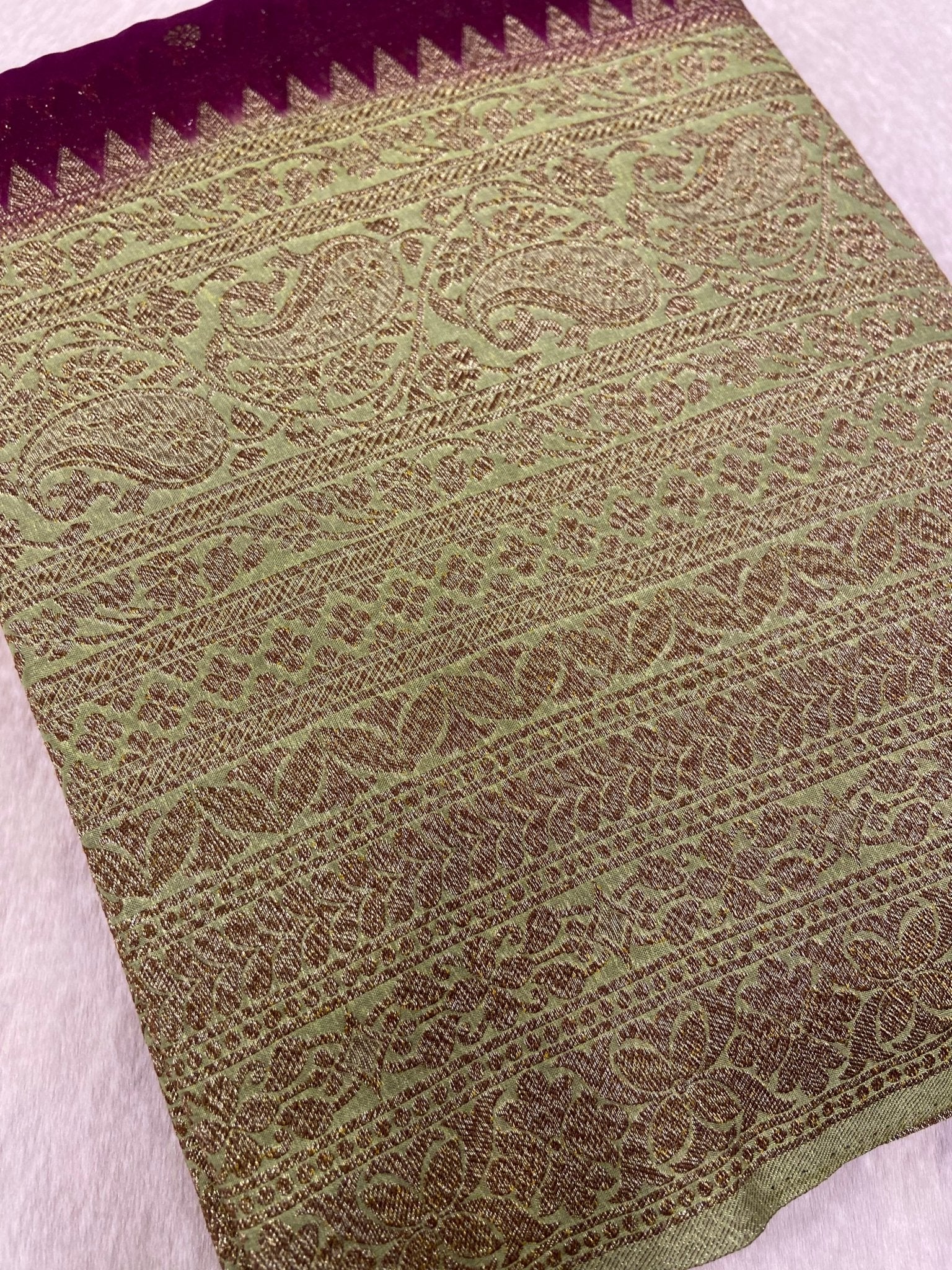 Premium Georgette Saree - Kanjeevaram Silk Mandir