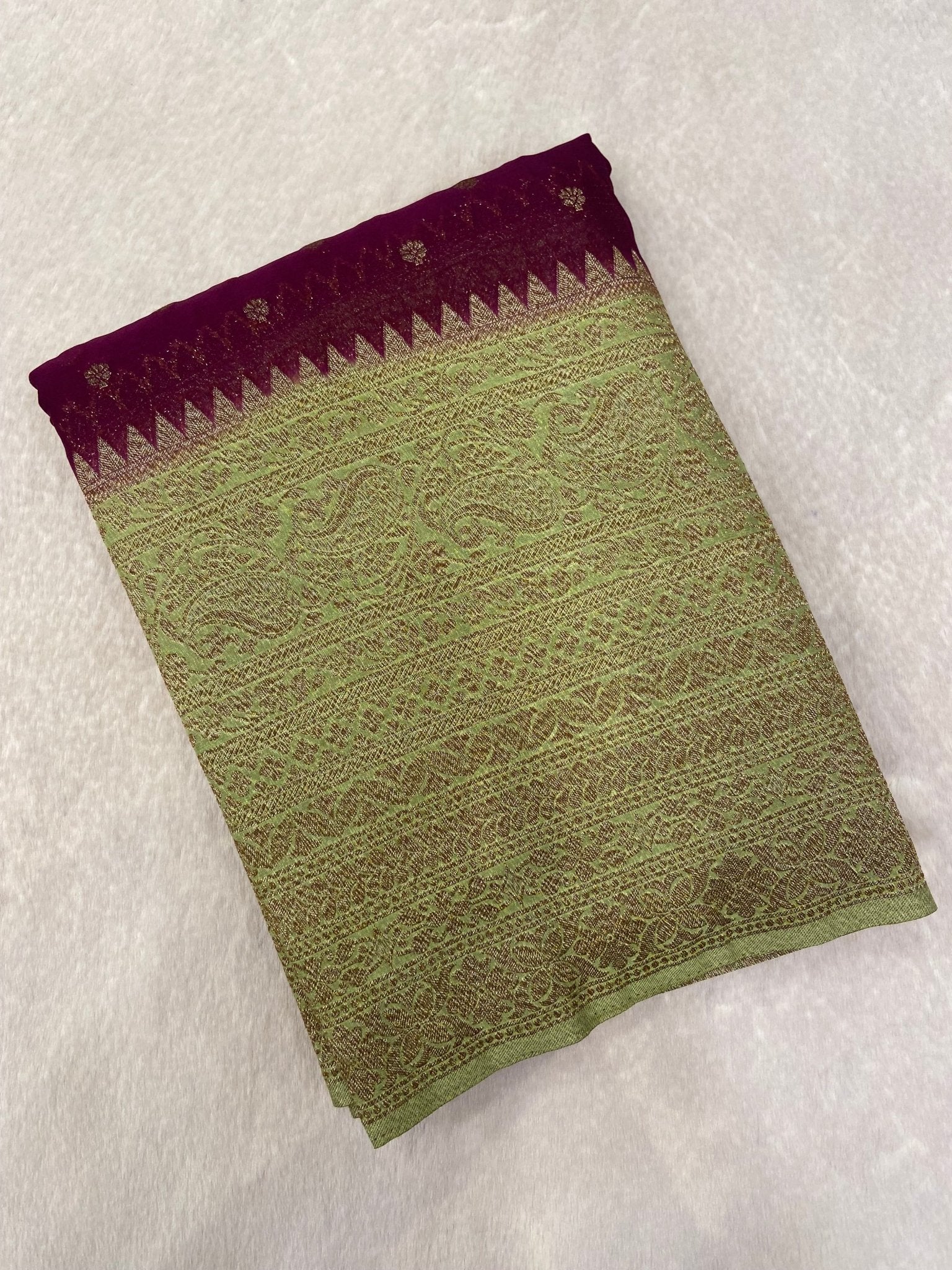 Premium Georgette Saree - Kanjeevaram Silk Mandir