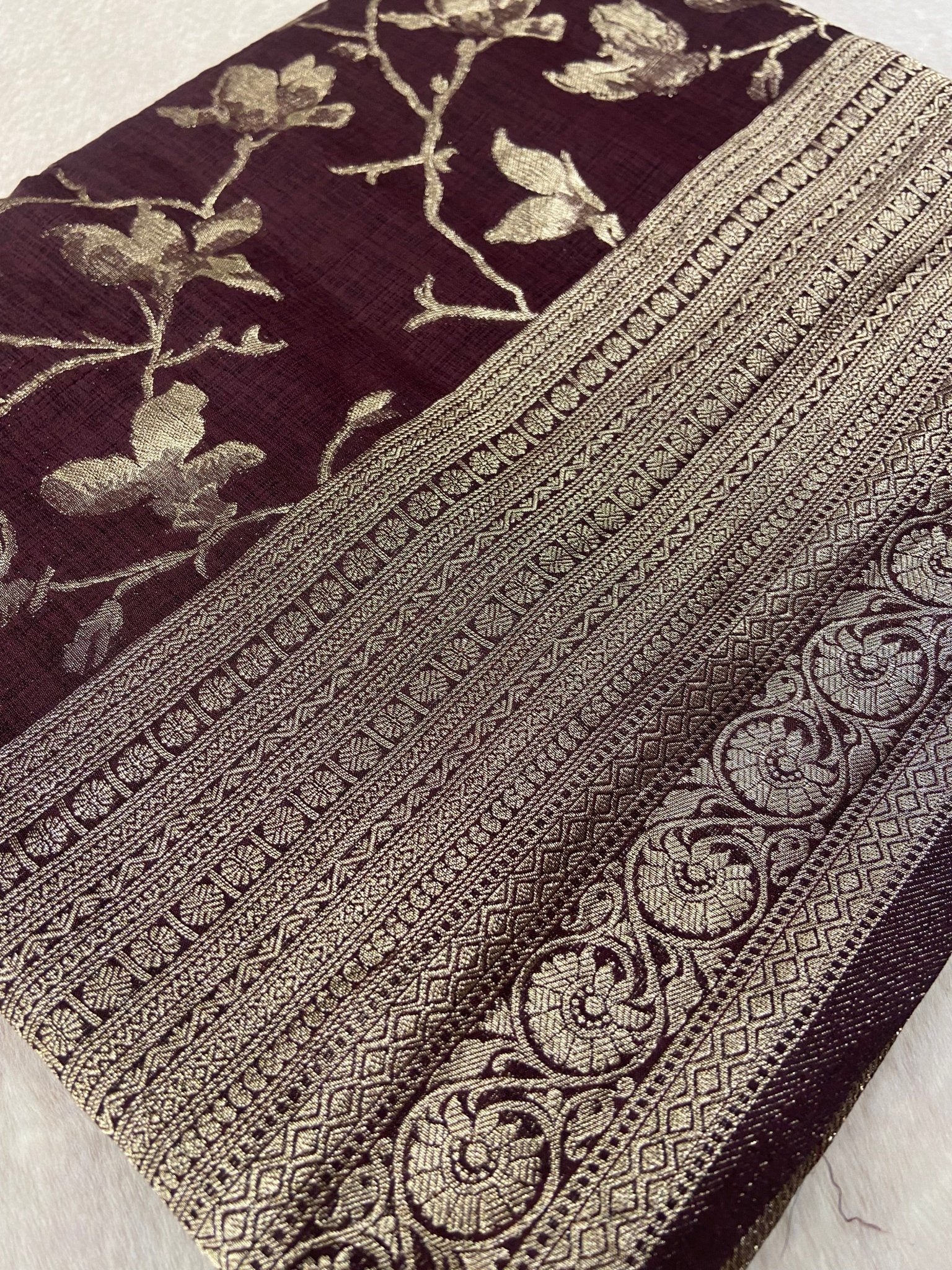Premium Heritage Cotton Saree✨ 🤎 - Kanjeevaram Silk Mandir