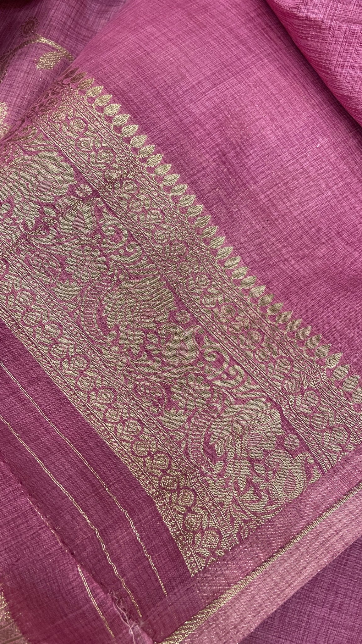 Premium Heritage Cotton Saree (lavender) - Kanjeevaram Silk Mandir