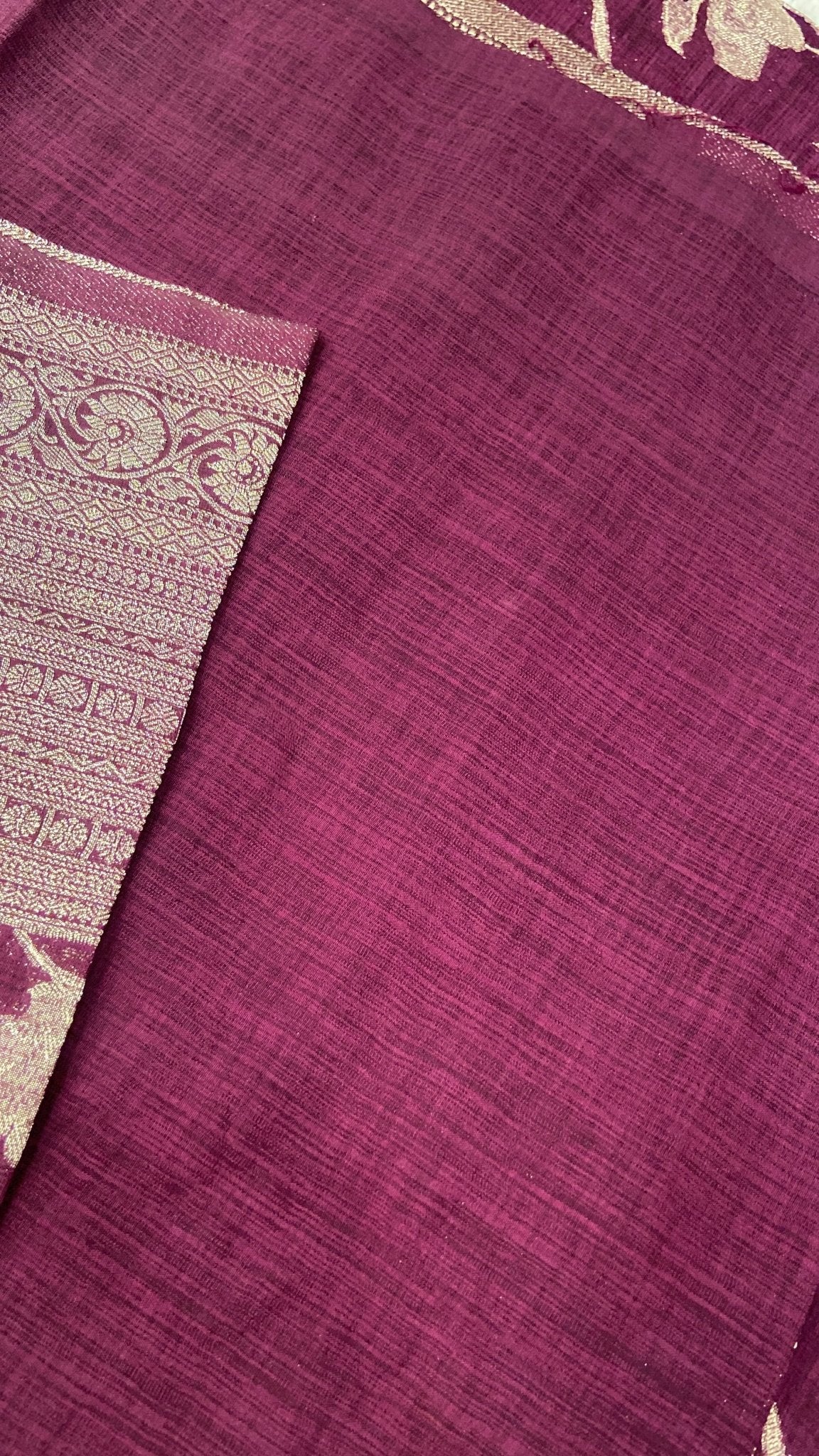 Premium Heritage Cotton Saree✨ (wine) - Kanjeevaram Silk Mandir