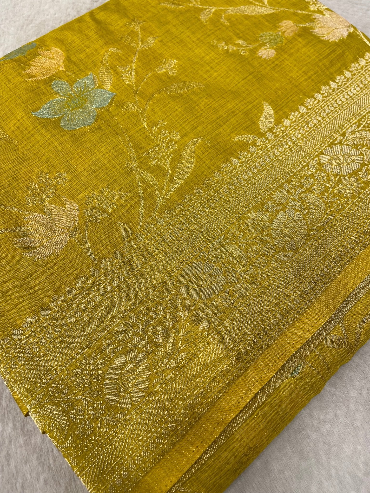 Premium Heritage Cotton Saree With Meenakari Design - Kanjeevaram Silk Mandir