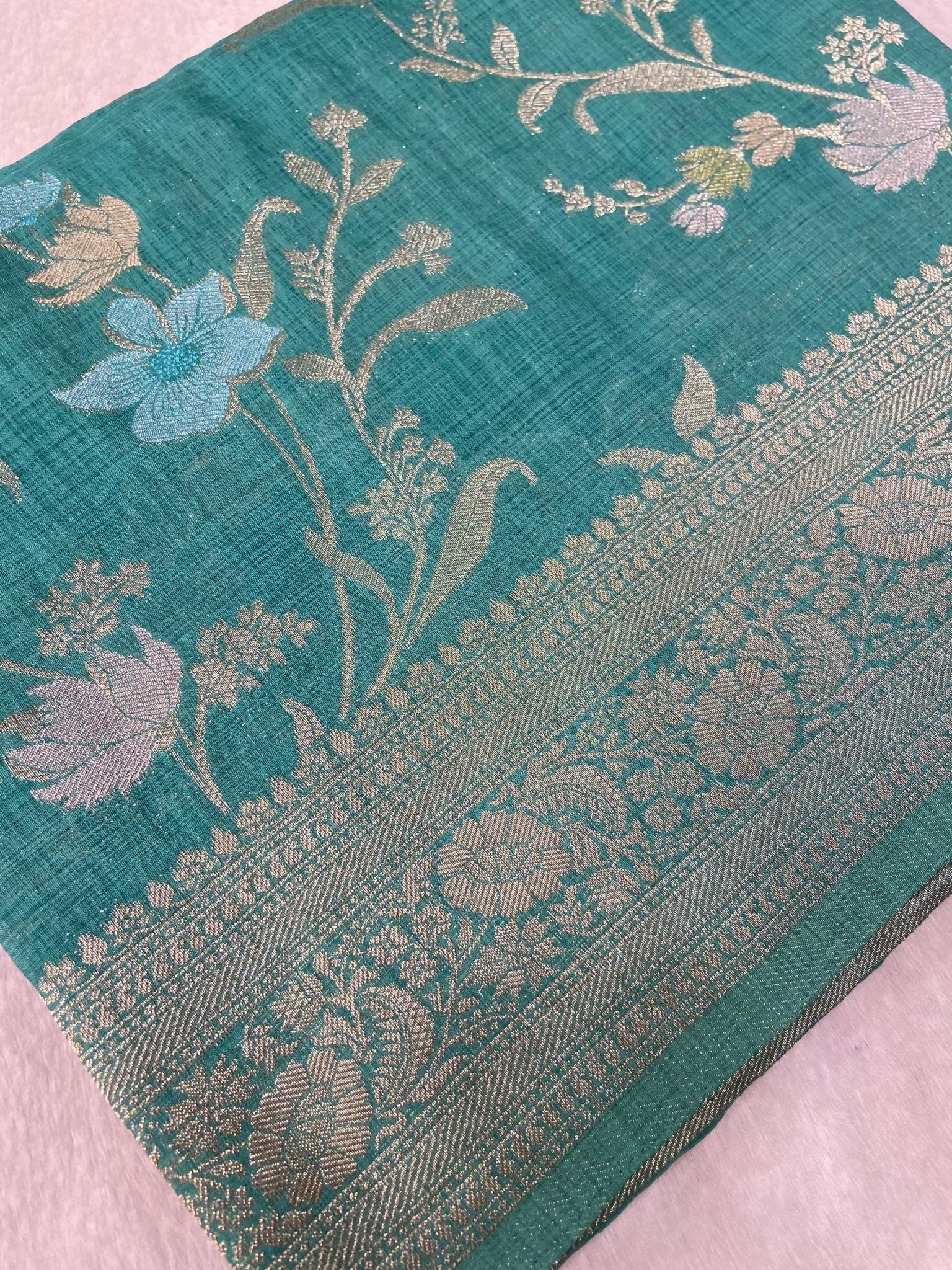 Premium Heritage Cotton Saree With Meenakari Design - Kanjeevaram Silk Mandir