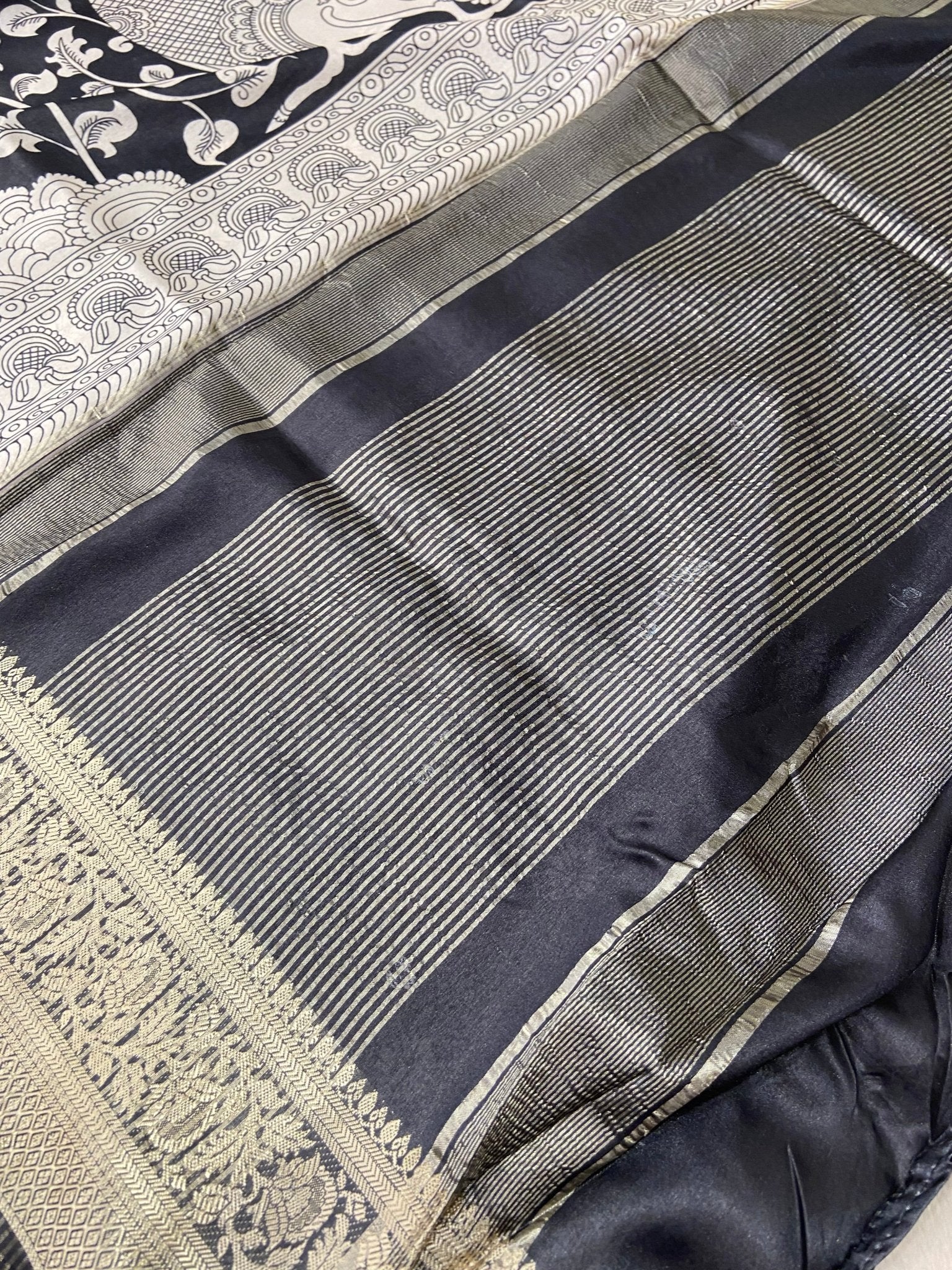 Premium Kalamkari Crepe Silk Saree - Kanjeevaram Silk Mandir