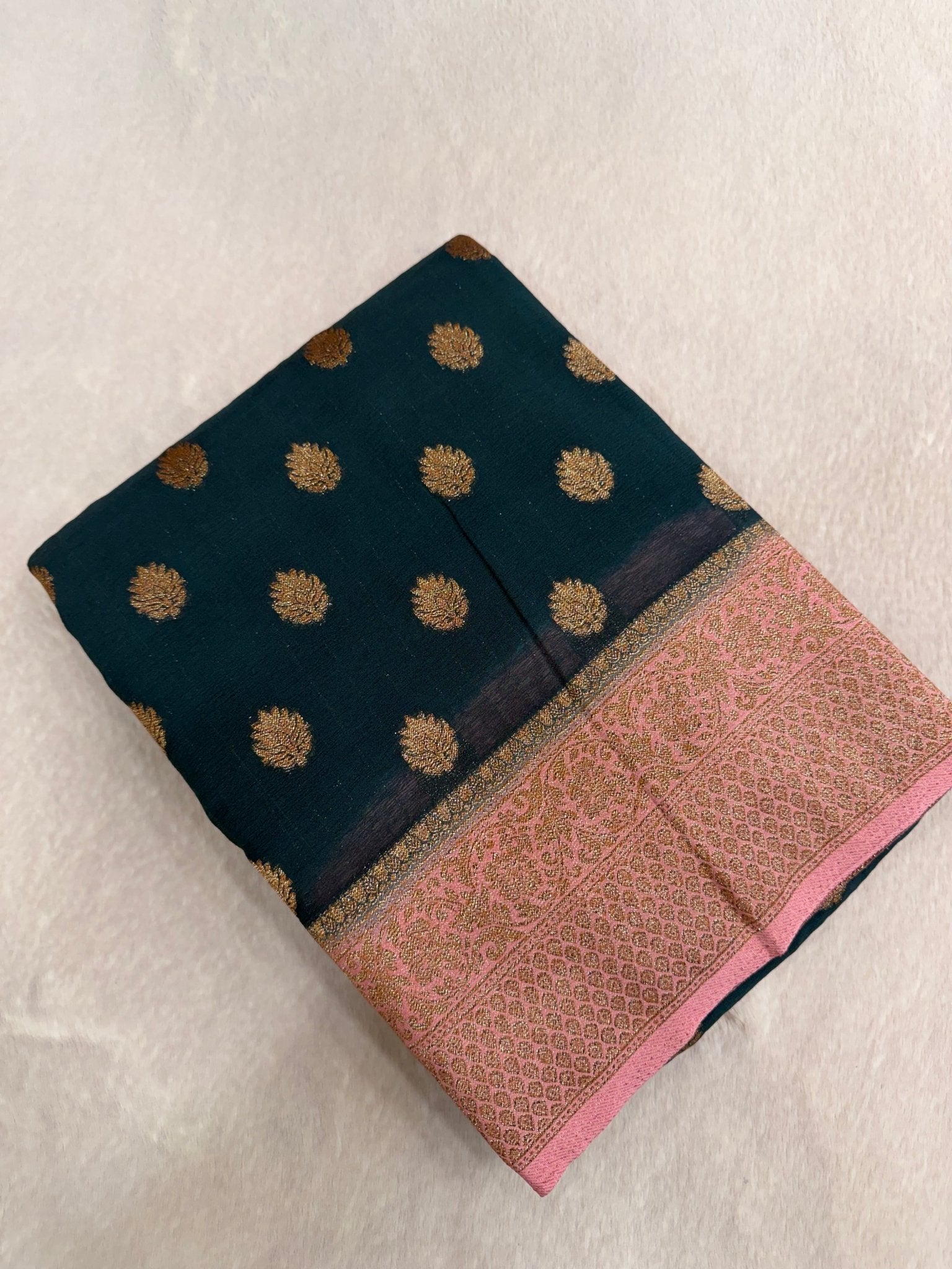 Premium Khaddi Georgette Saree - Kanjeevaram Silk Mandir