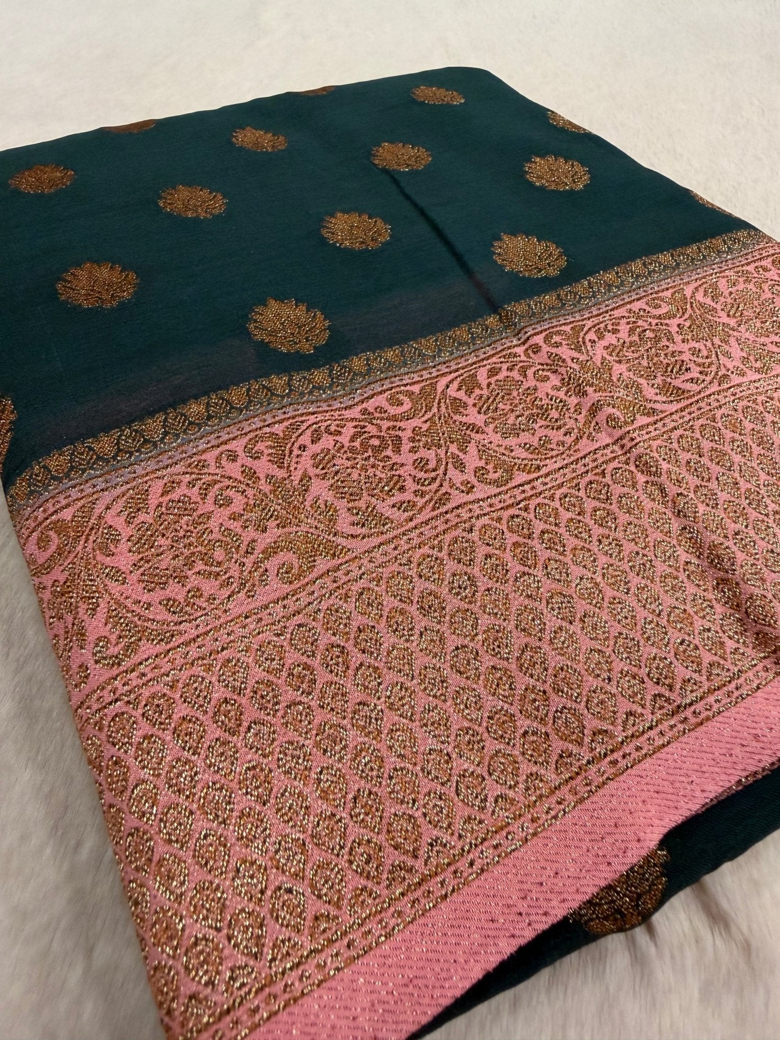 Premium Khaddi Georgette Saree - Kanjeevaram Silk Mandir