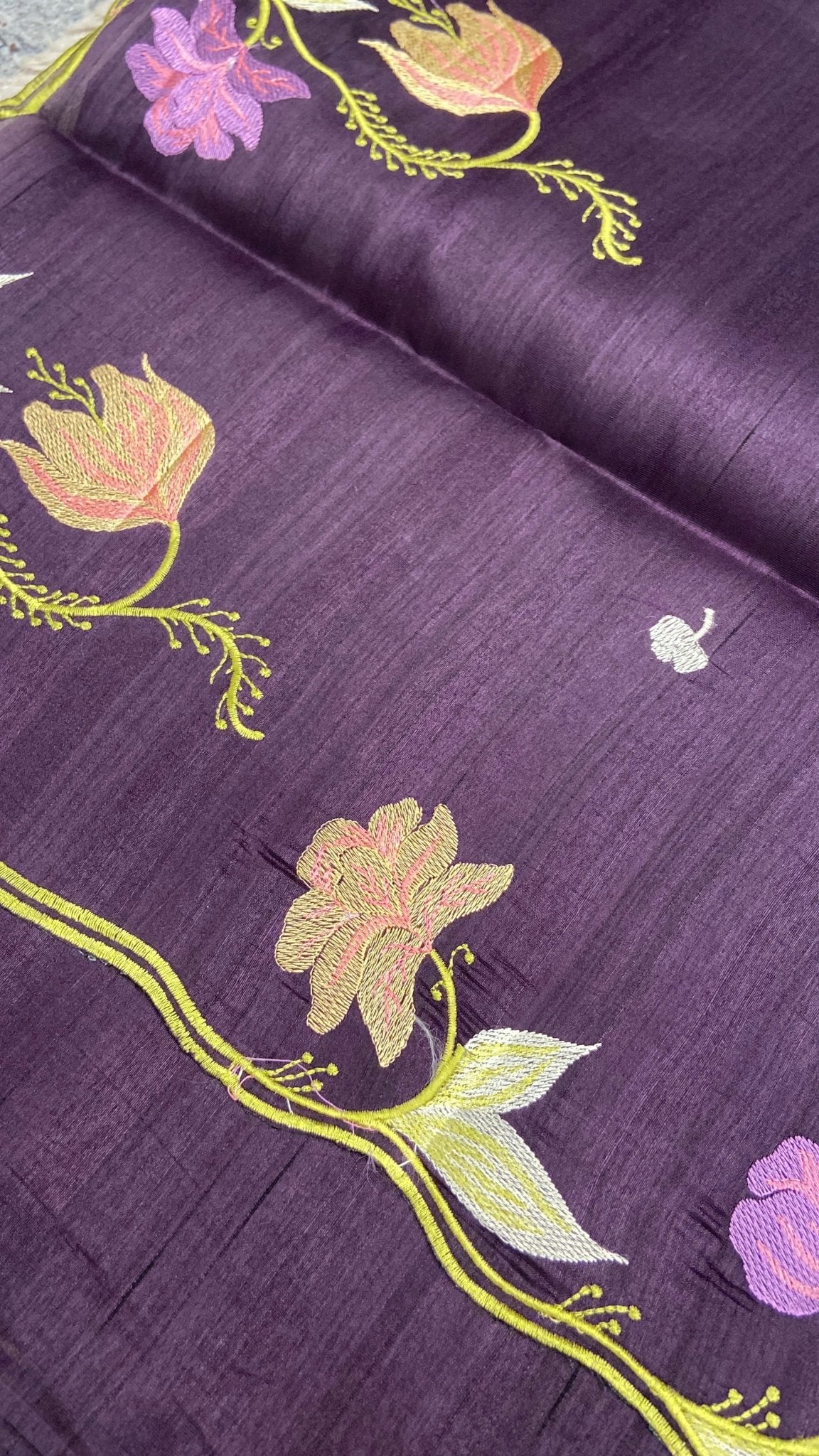 Premium Kosa Embroidery Saree - Kanjeevaram Silk Mandir