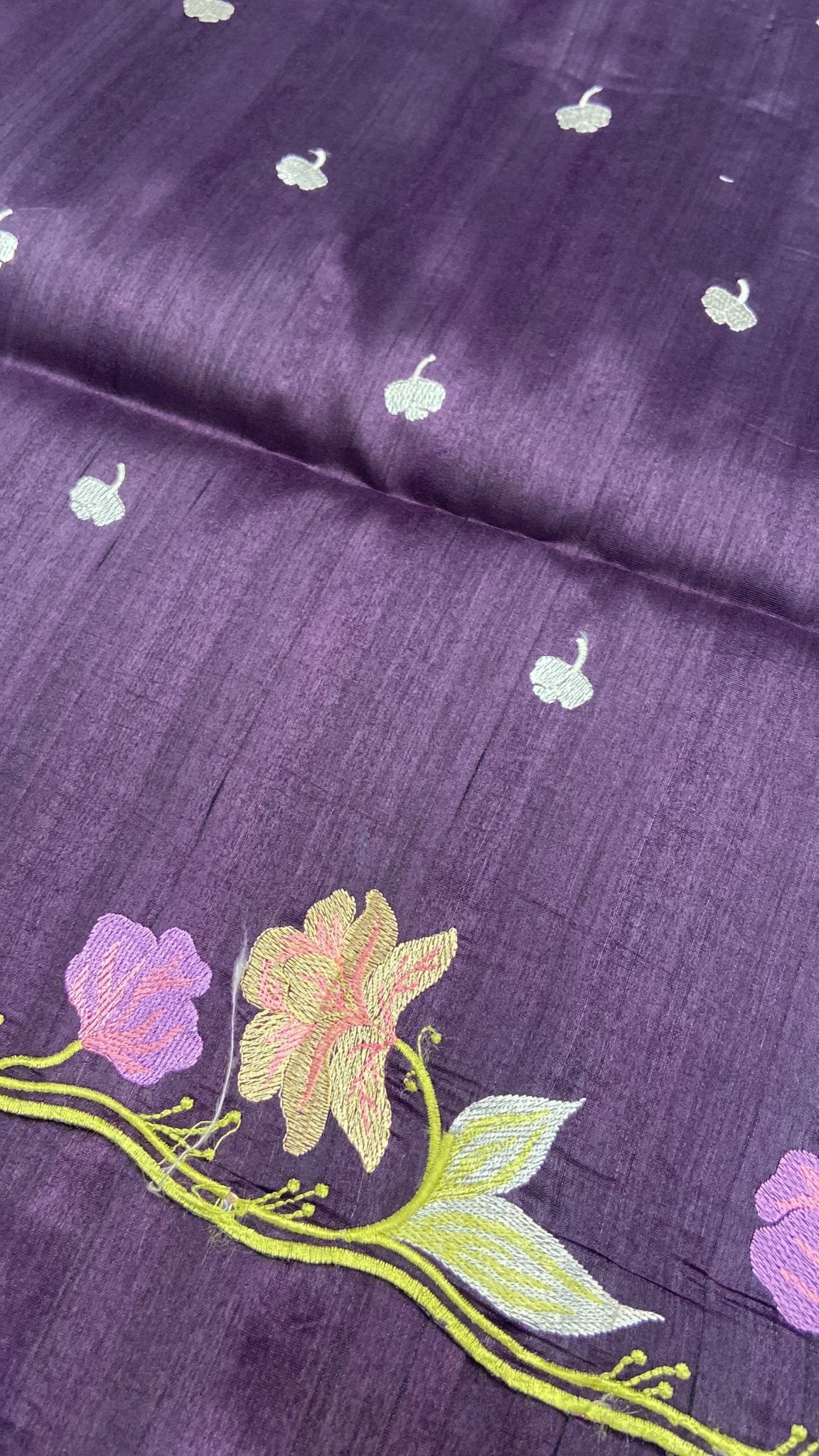 Premium Kosa Embroidery Saree - Kanjeevaram Silk Mandir