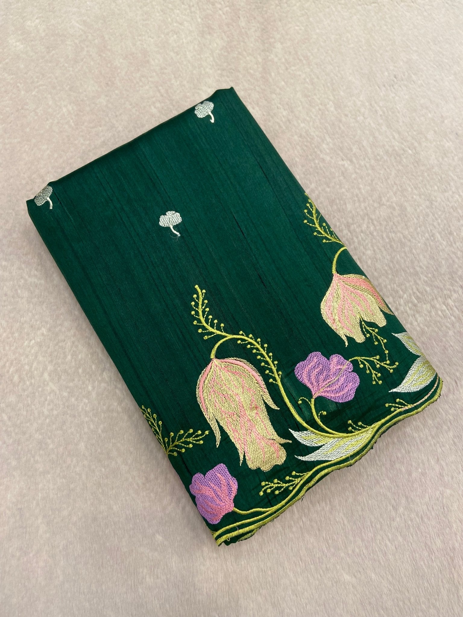 Premium Kosa Embroidery Saree - Kanjeevaram Silk Mandir