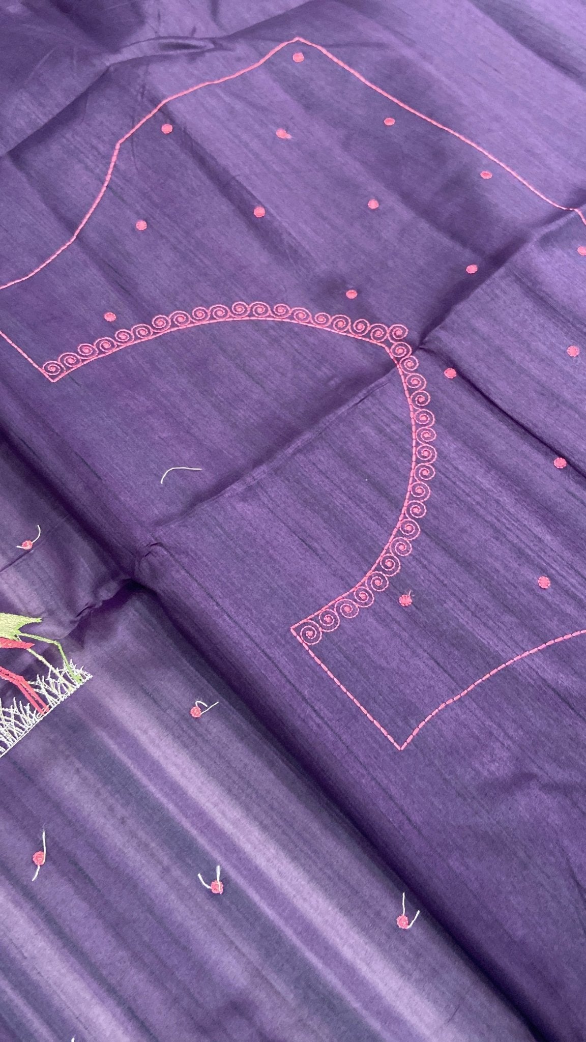 Premium Kosa Embroidery Saree - Kanjeevaram Silk Mandir