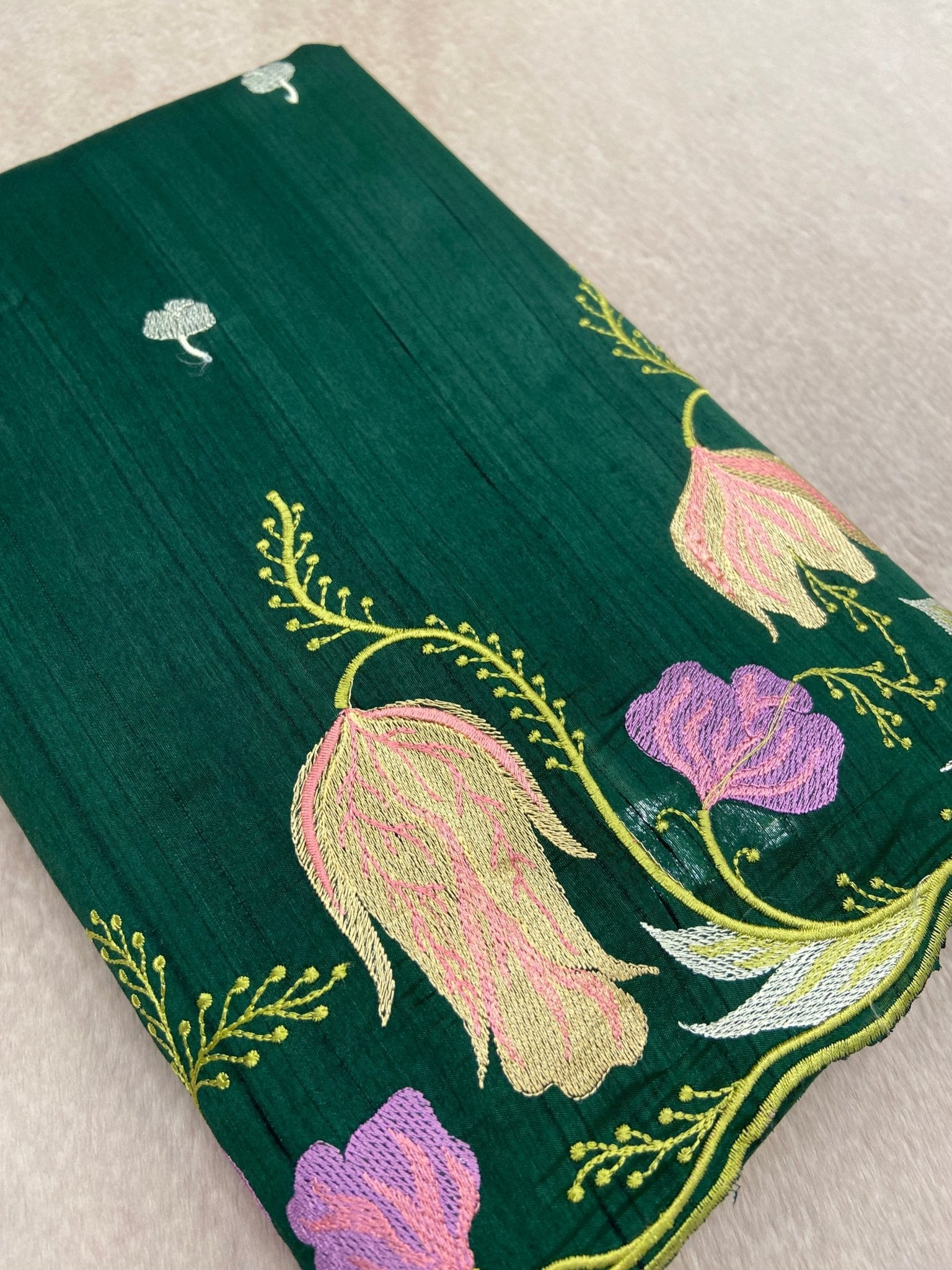 Premium Kosa Embroidery Saree - Kanjeevaram Silk Mandir