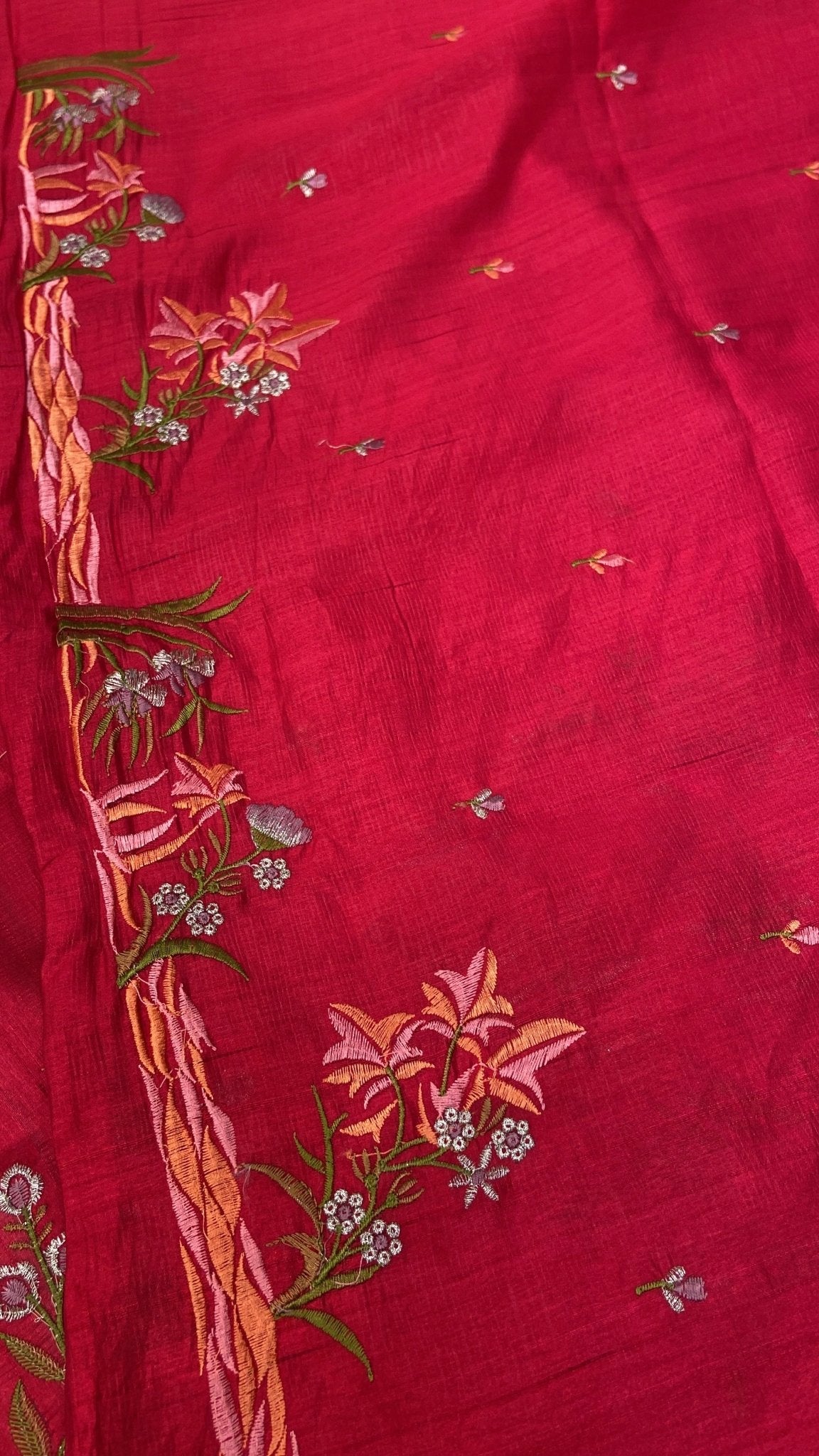 Premium Kosa Embroidery Saree - Kanjeevaram Silk Mandir