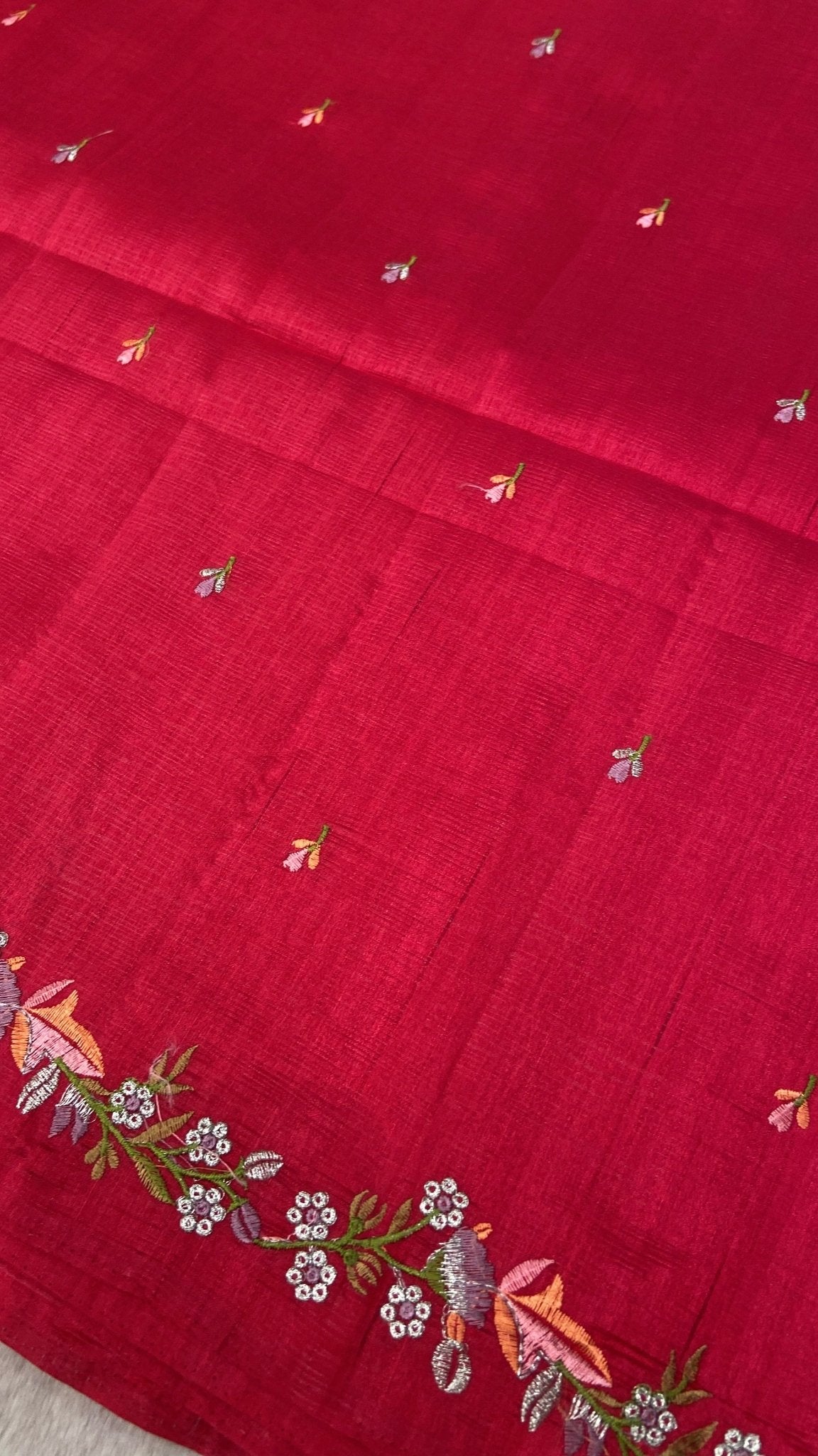 Premium Kosa Embroidery Saree - Kanjeevaram Silk Mandir