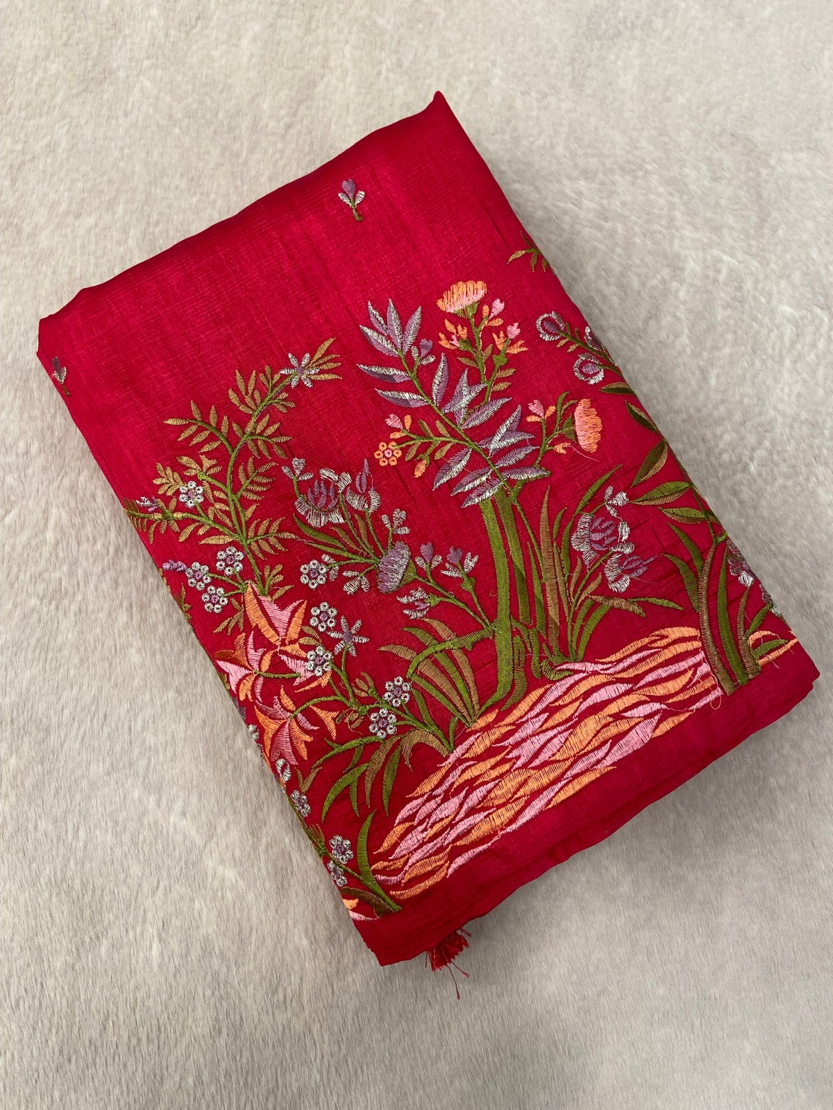 Premium Kosa Embroidery Saree - Kanjeevaram Silk Mandir