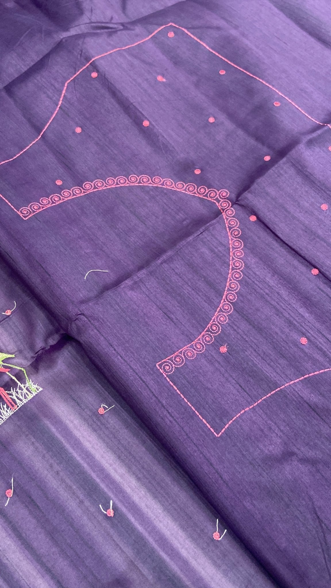 Premium Kosa Embroidery Saree - Kanjeevaram Silk Mandir