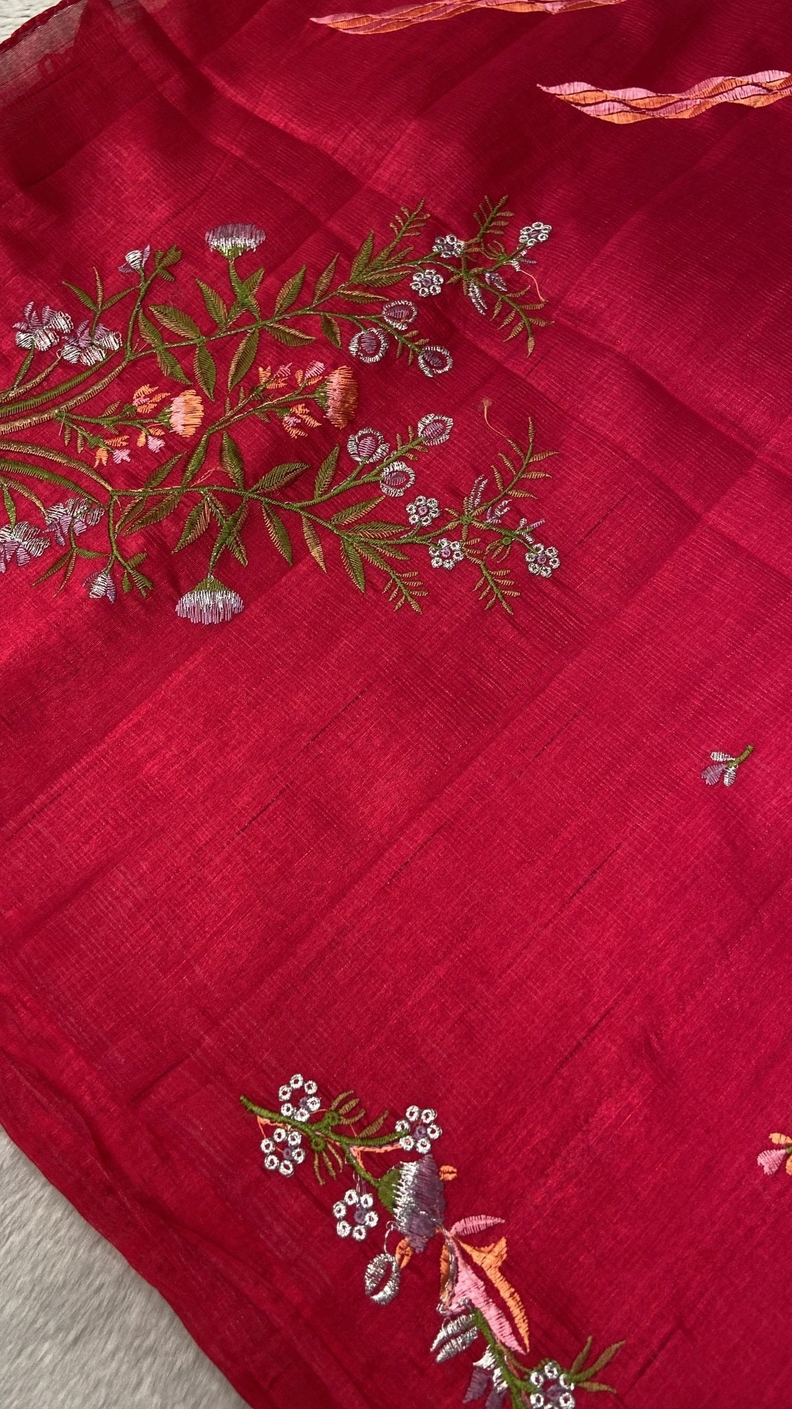 Premium Kosa Embroidery Saree - Kanjeevaram Silk Mandir