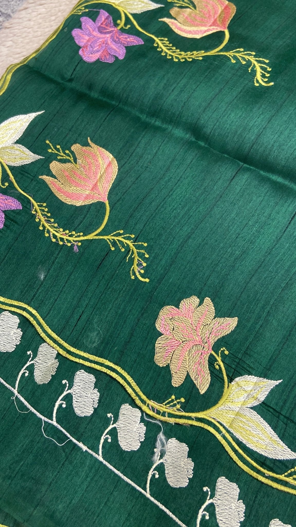Premium Kosa Embroidery Saree - Kanjeevaram Silk Mandir