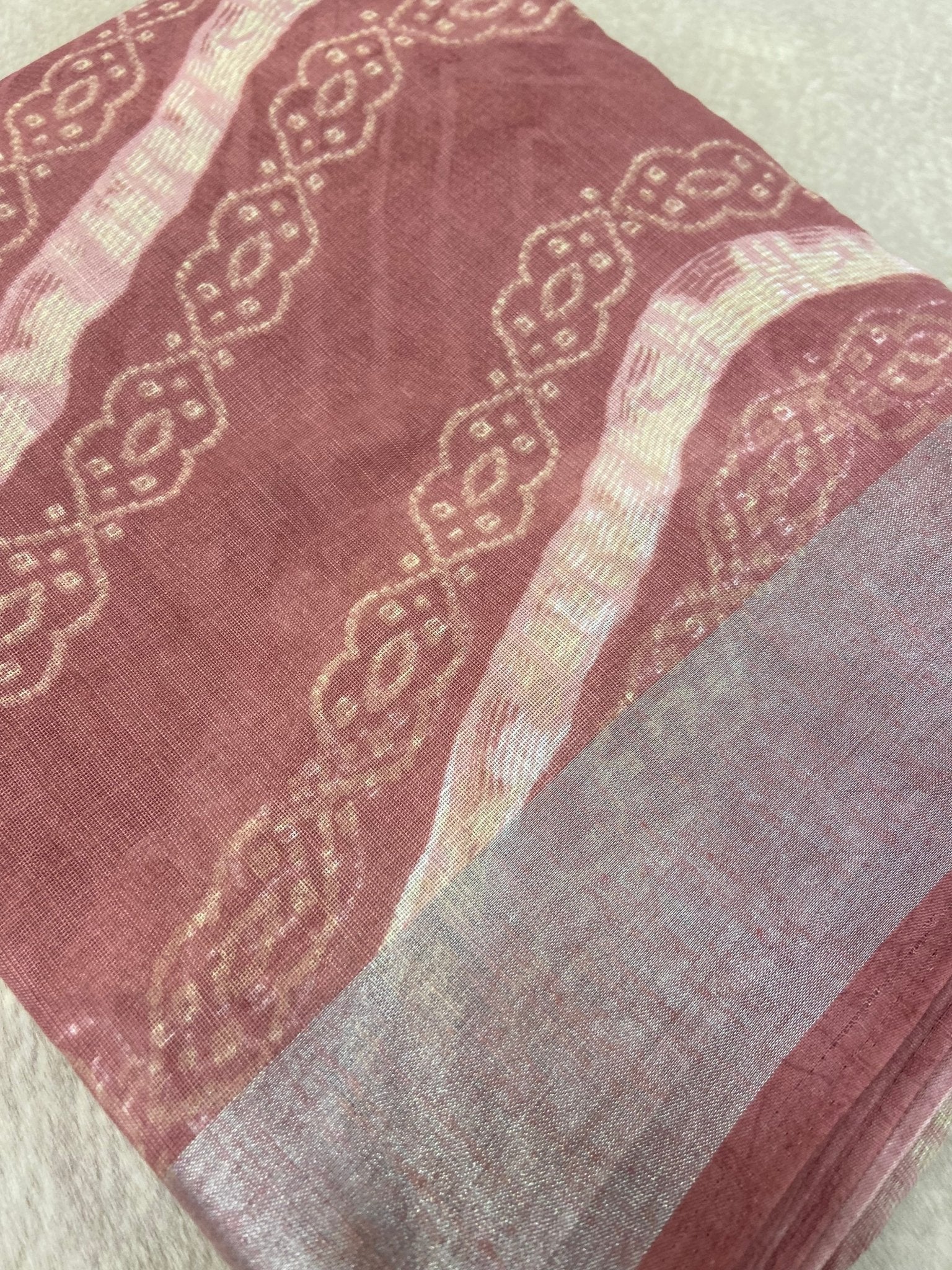 Premium Linen Saree - Kanjeevaram Silk Mandir