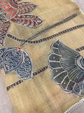 Premium Linen Tissue Saree With Applique Work - Kanjeevaram Silk Mandir