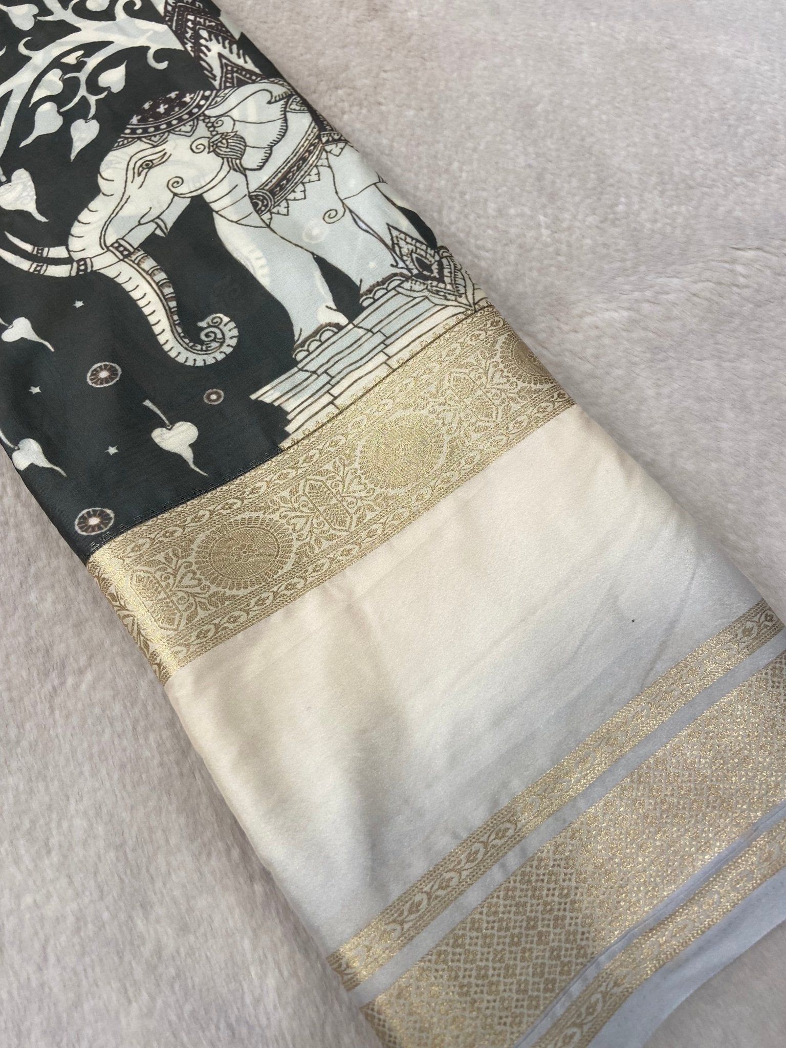 Premium Printed Semi Mysore Silk Saree - Kanjeevaram Silk Mandir