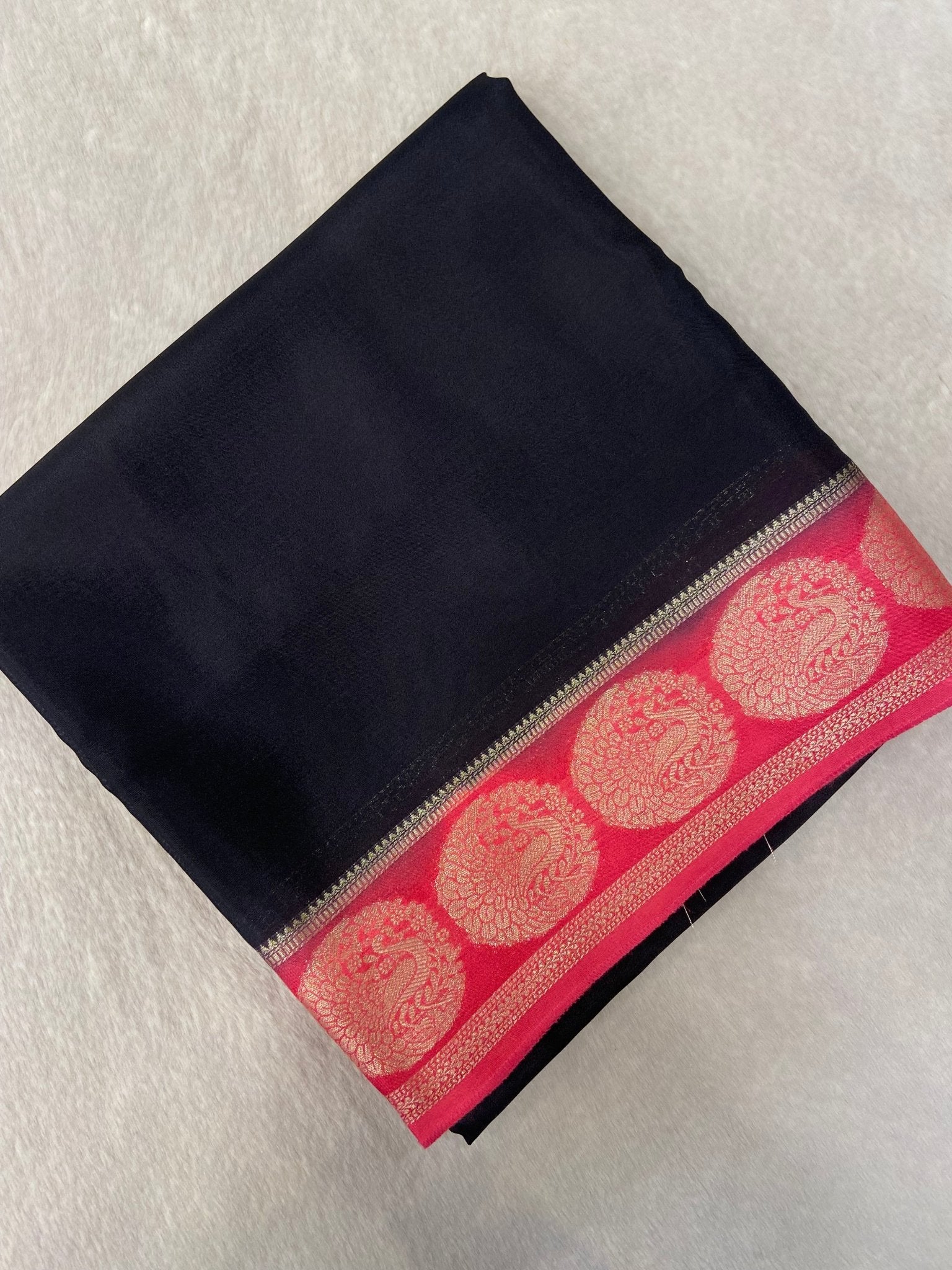 Premium Pure Mix Mysore Crepe Silk Saree - Kanjeevaram Silk Mandir