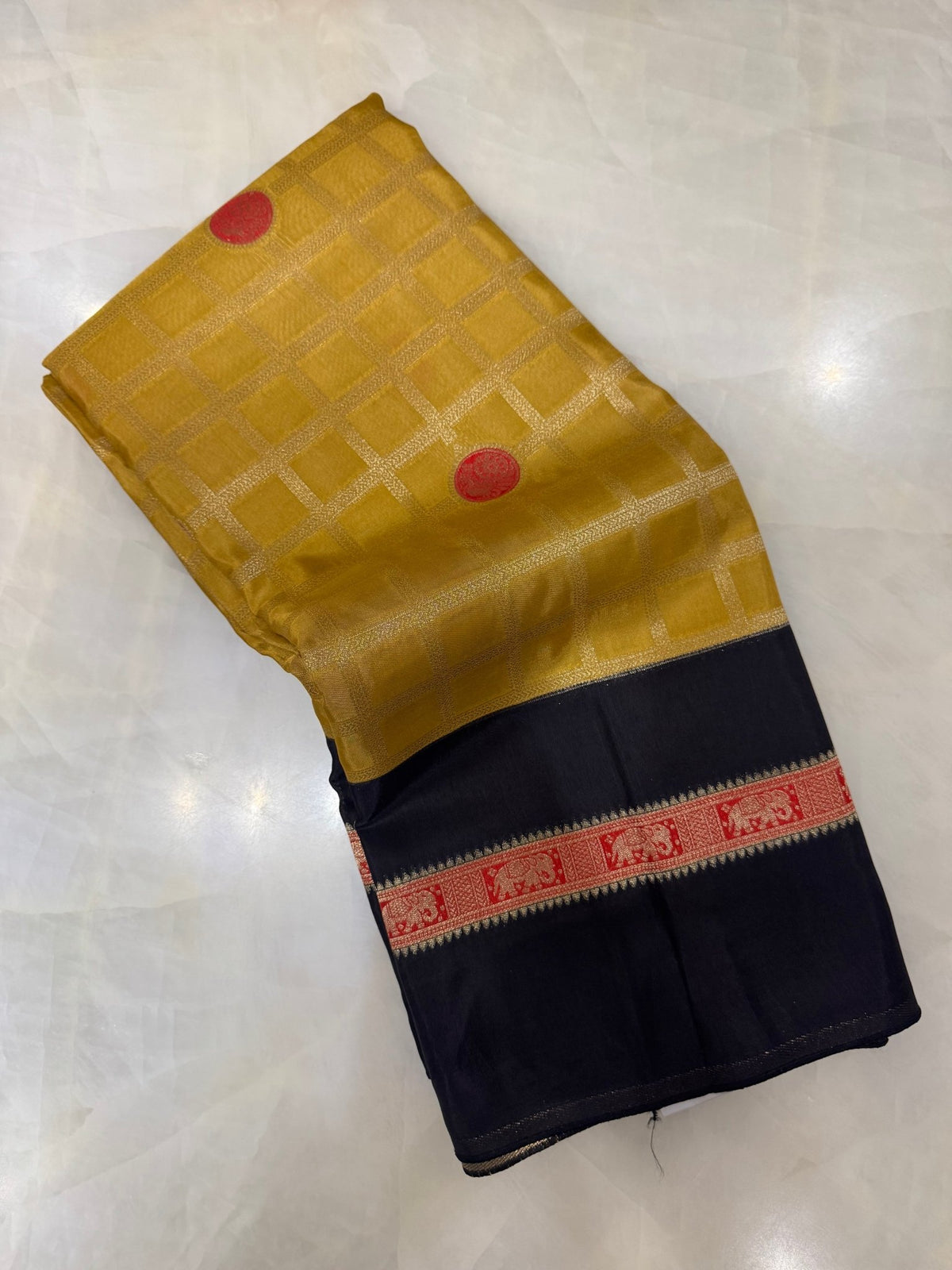 Premium Pure Mix Mysore Crepe Silk Saree (Washable) - Kanjeevaram Silk Mandir