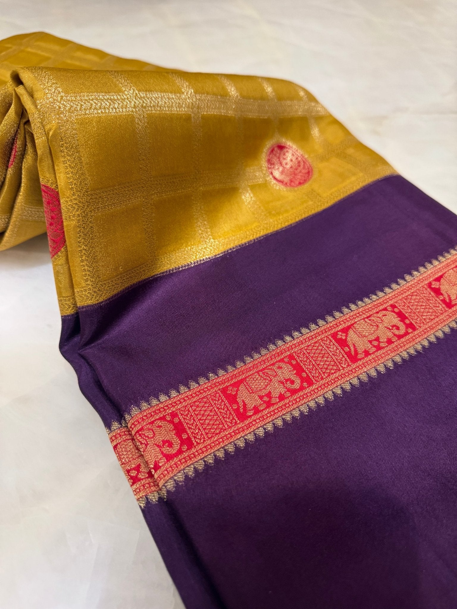 Premium Pure Mix Mysore Crepe Silk Saree (Washable) - Kanjeevaram Silk Mandir